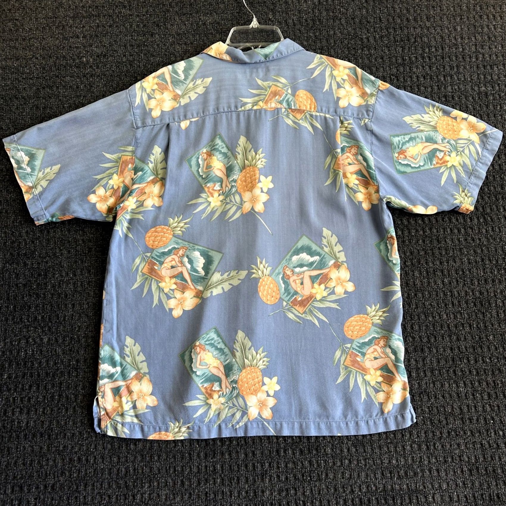 Tommy Bahama VINTAGE Tommy Bahama Silk Loop Collar Short Sleeve Button Down Hawaiian Shirt M Blue Size US M / EU 48-50 / 2 - 5 Thumbnail