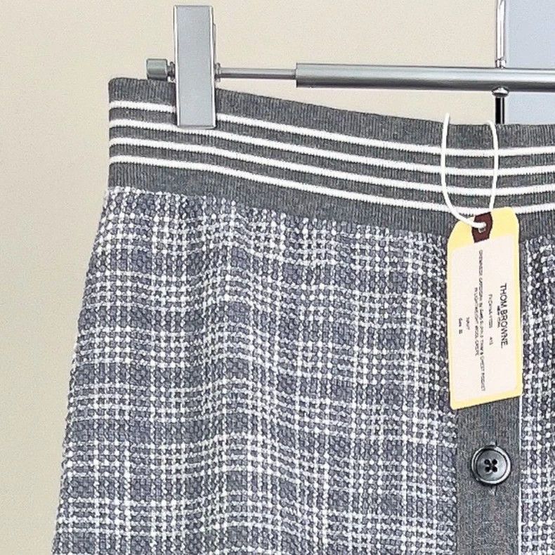 Thom Browne Thom Browne Gray checkered knit half skirt Size 42" / US 20 - 3 Thumbnail