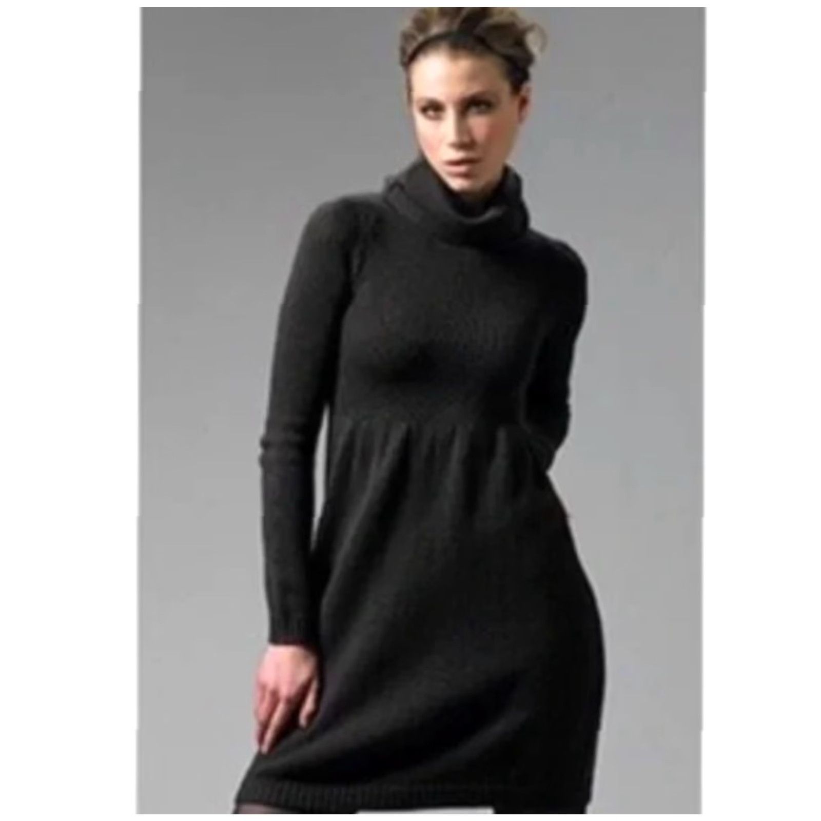 Vince Vince Wool Blend Black Turtleneck Sweater Dress-Size S Size S / US 4 / IT 40 - 2 Thumbnail