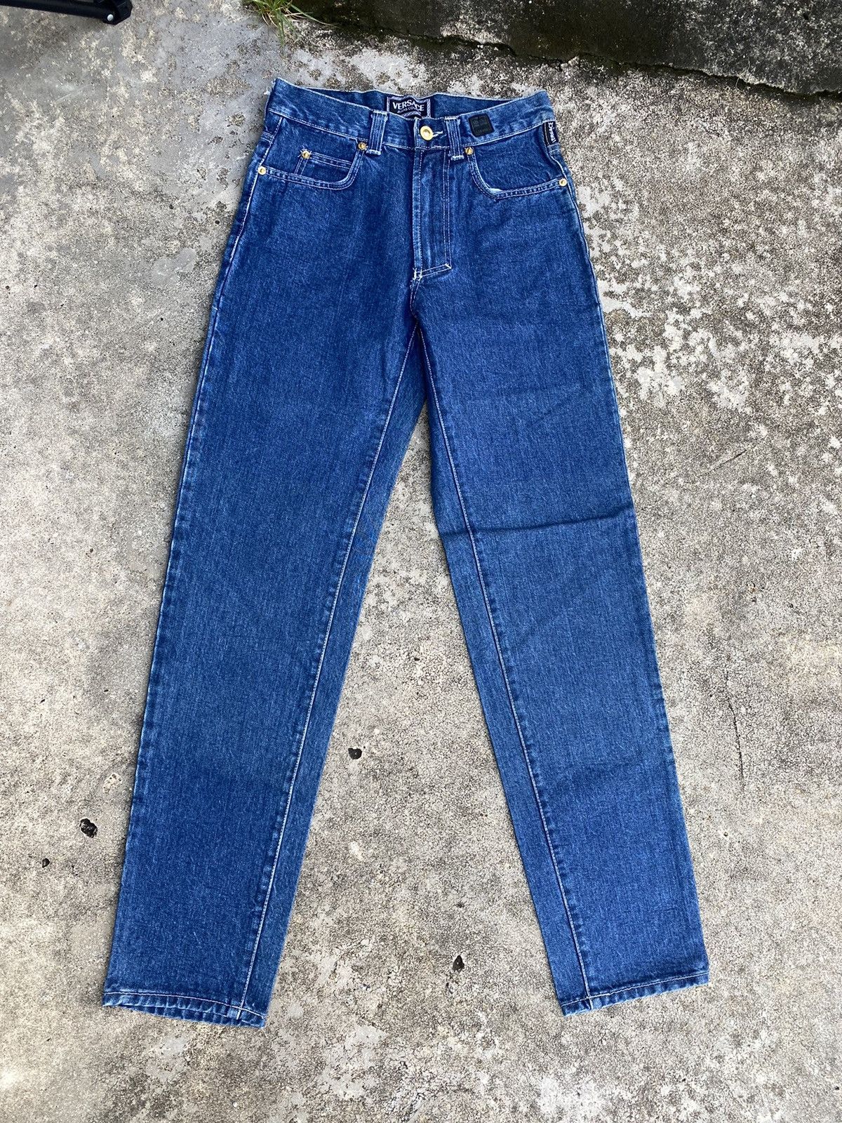 Vintage Vintage 90s Versace Couture Denim Jeans Pants Size 27" / US 4 / IT 40 - 2 Thumbnail
