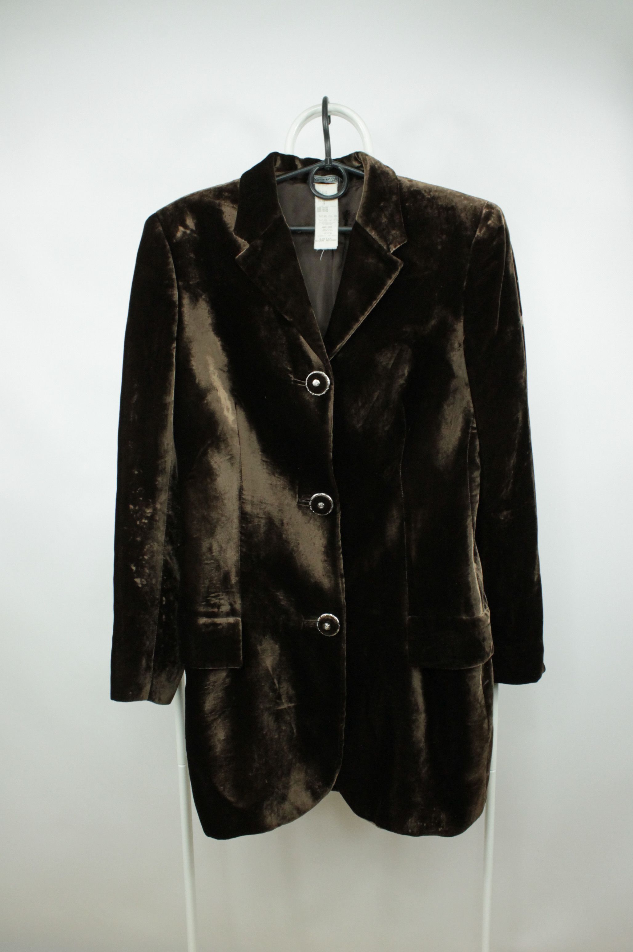 Versace RARE Gianni Versace COUTURE Brown Velvet Long Blazer Jacket Size S / US 4 / IT 40 - 2 Thumbnail
