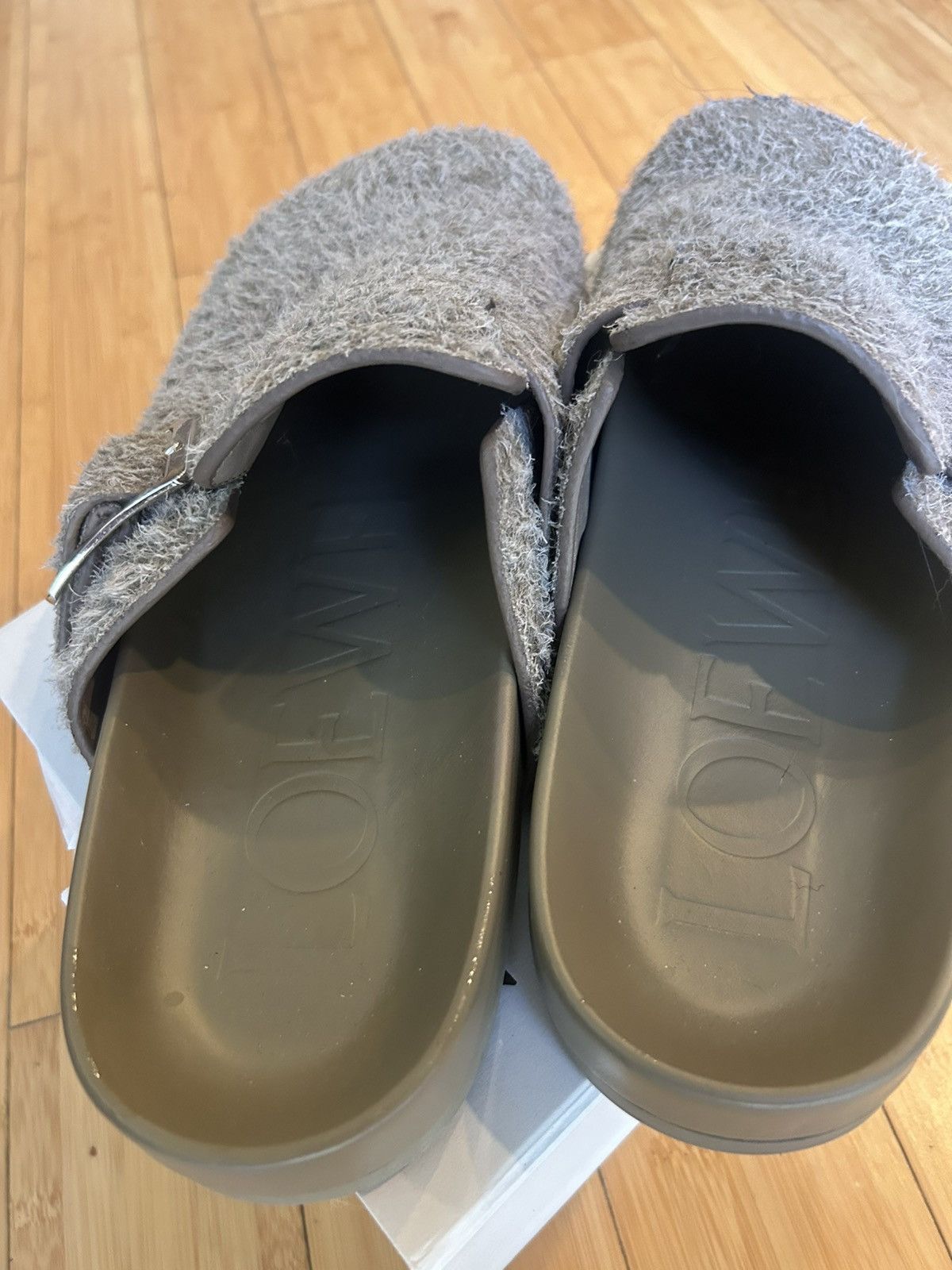 Loewe Loewe Brushed Suede Buckle Mules Size US 12 / EU 45 - 8 Thumbnail