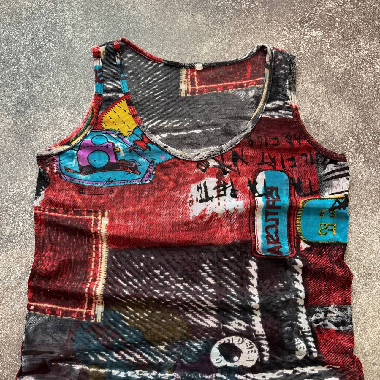 Hysteric Glamour × Japanese Brand × Vintage Japanese Style Vintage Avant-Garde Mesh Tank Top Size M / US 6-8 / IT 42-44 - 2 Thumbnail
