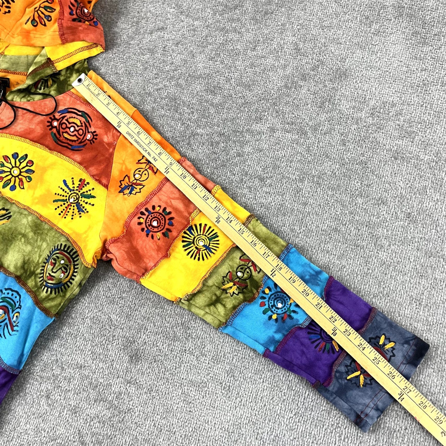 Vintage VINTAGE Rising International Hoodie Womens XL BOHO Patchwork Art Hippie Festival Jacket Size XL / US 12-14 / IT 48-50 - 5 Thumbnail