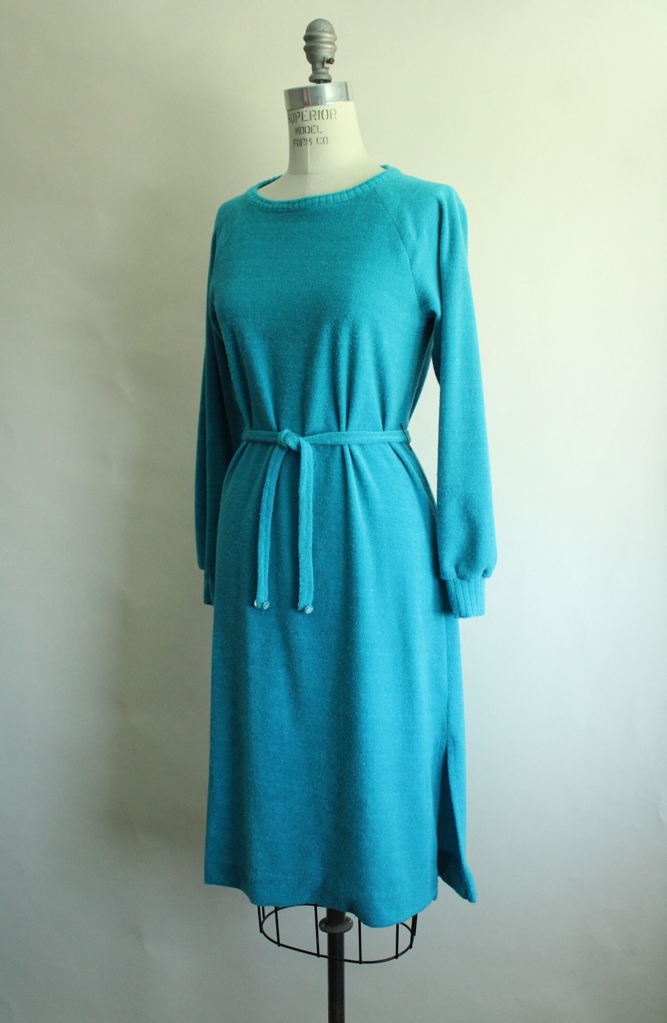 Vintage Vintage 1970s 1980s Dress with Belt, Jonathan Logan Blue Ter Size M / US 6-8 / IT 42-44 - 7 Thumbnail