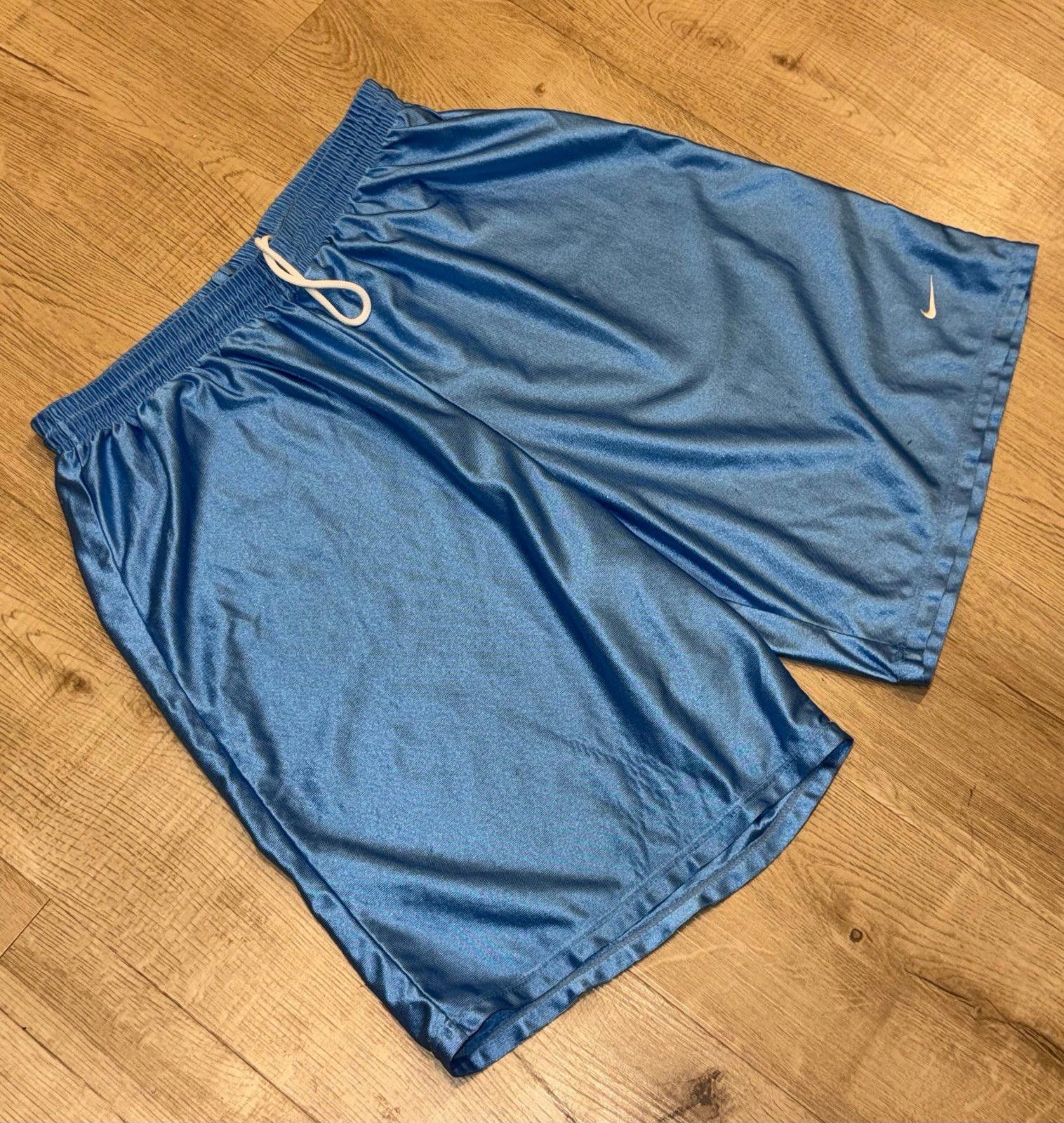 Nike Vintage Y2K Nike Baby Blue Satin Dazzle Shorts Sz XL Grail Size US 36 / EU 52 - 1 Thumbnail