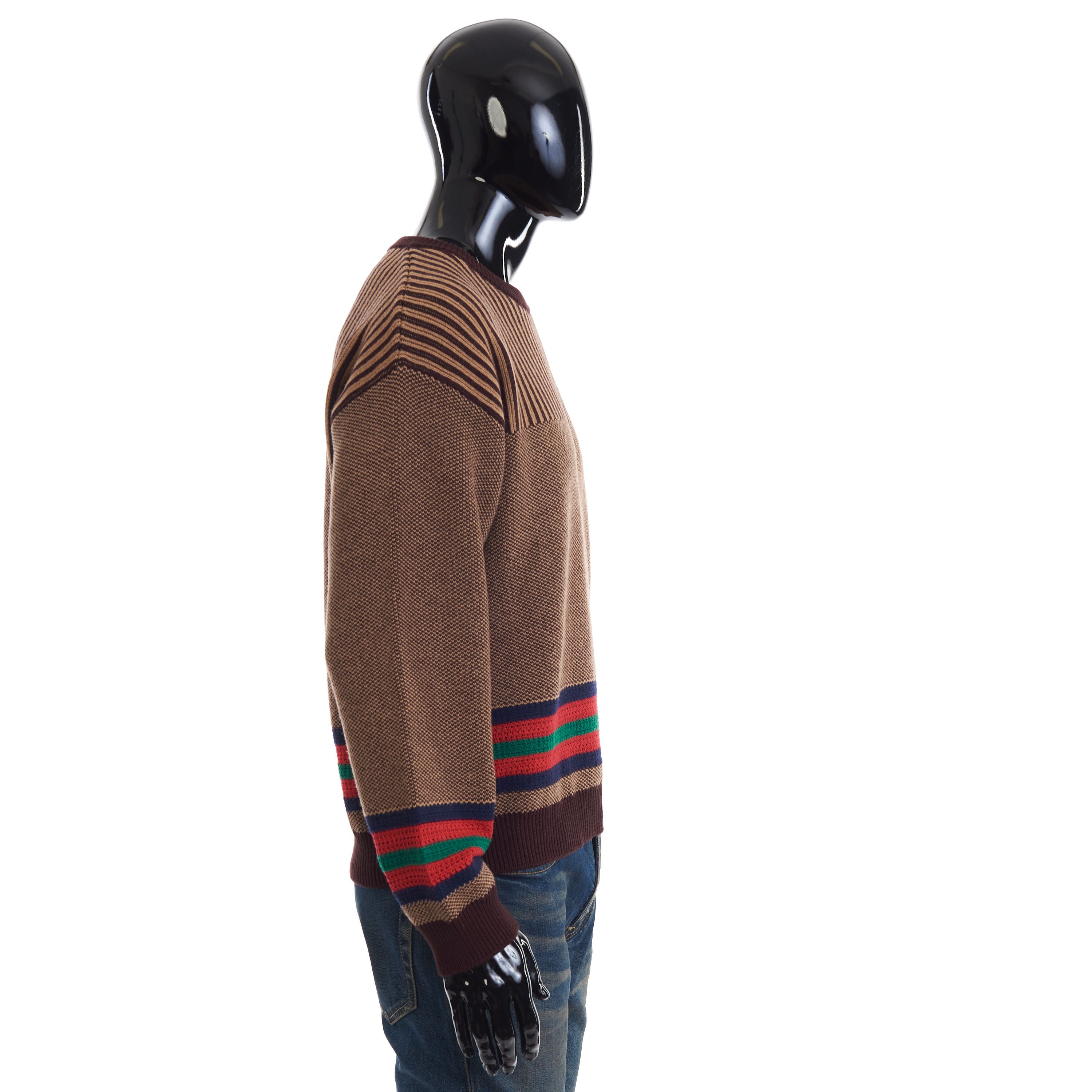 Gucci Cotton Wool Jumper With GG In Brown And Camel Size US S / EU 44-46 / 1 - 7 Thumbnail