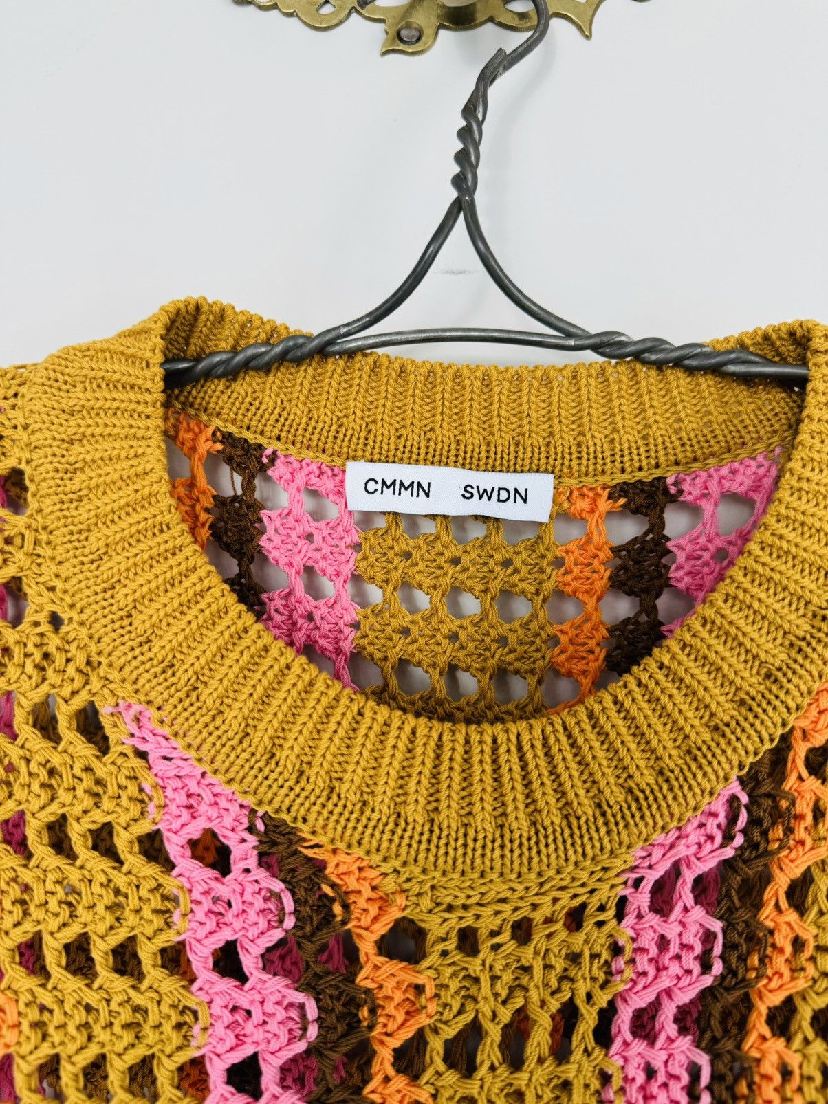 CMMN SWDN Cmmn Swdn Tan Elton crochet knit sweater sz M Size US M / EU 48-50 / 2 - 3 Thumbnail
