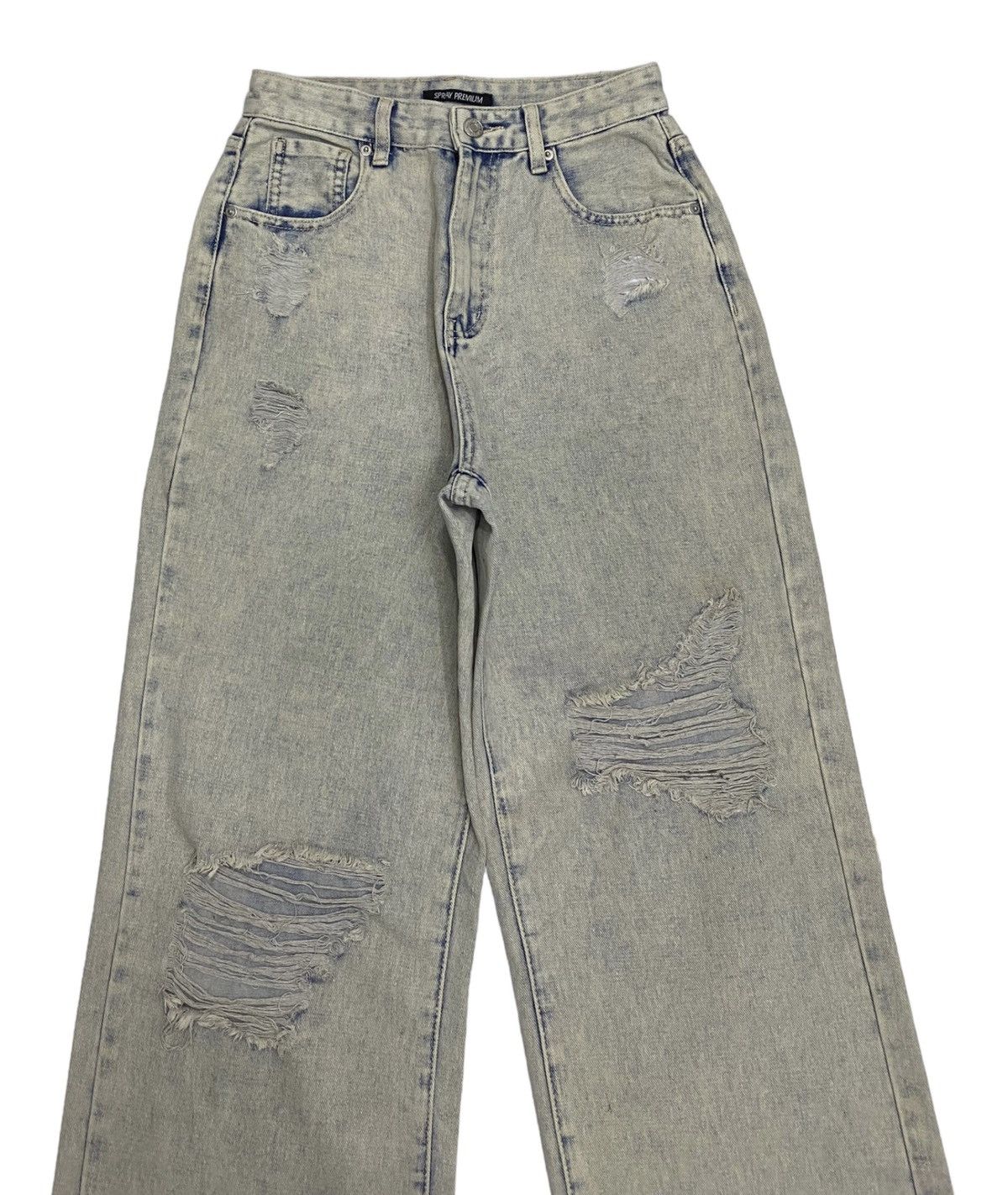 Hysteric Glamour × If Six Was Nine BAGGY🔥SPRAY PREMIUM BLUE WASH DISTRESSED BAGGY DENIM JEANS Size US 27 - 3 Thumbnail