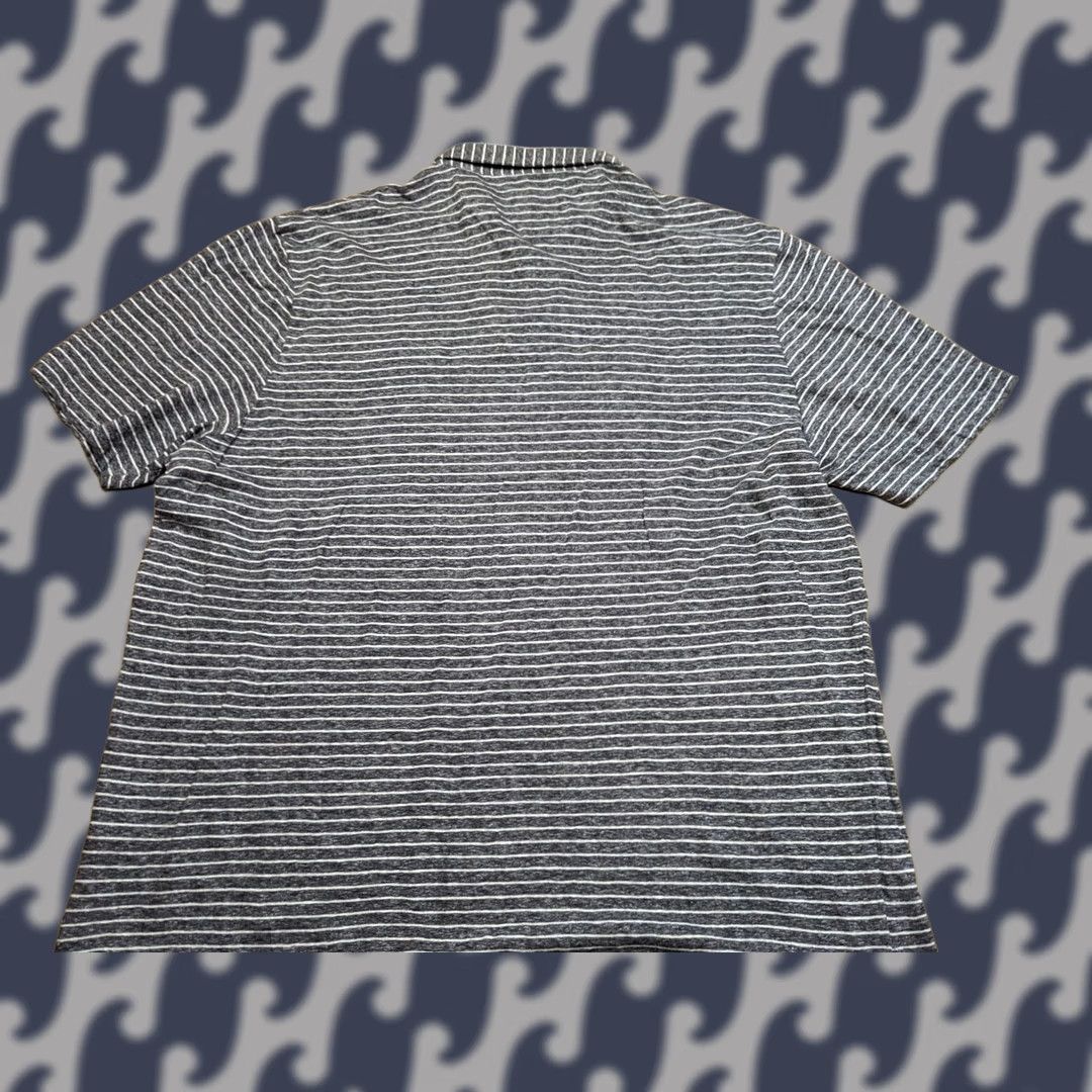 Vintage Johnny-O Polo Shirt Mens XL Short Sleeve Striped Gray White Cotton T-Shirt Golf Clothing Mens XL Size US XL / EU 56 / 4 - 1 Thumbnail