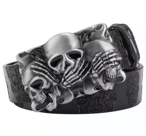 Other Skull Leather Belts Size ONE SIZE - 1 Thumbnail