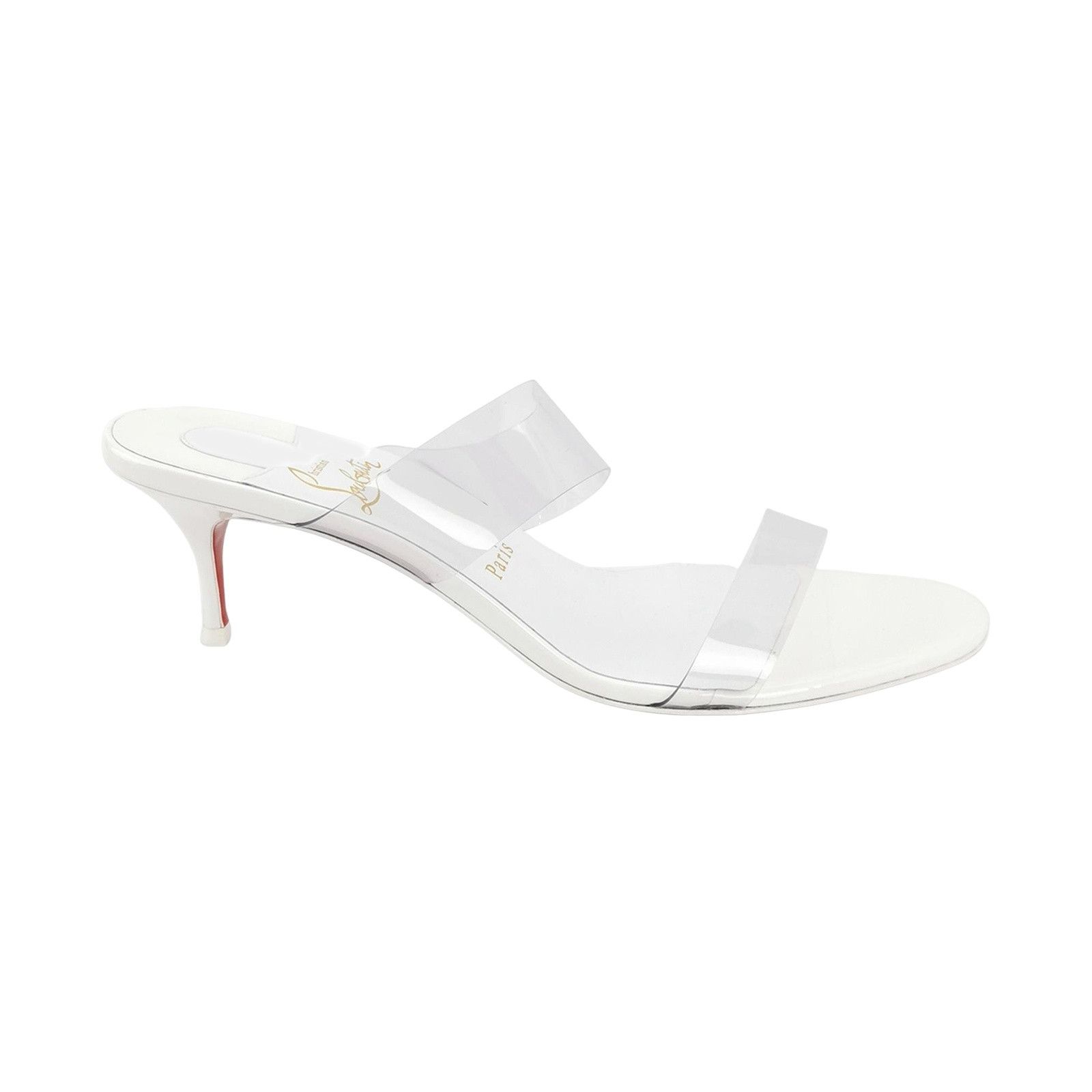 Christian Louboutin Christian Louboutin Clear Strap White Mules 40 Size US 10 / IT 40 - 1 Thumbnail
