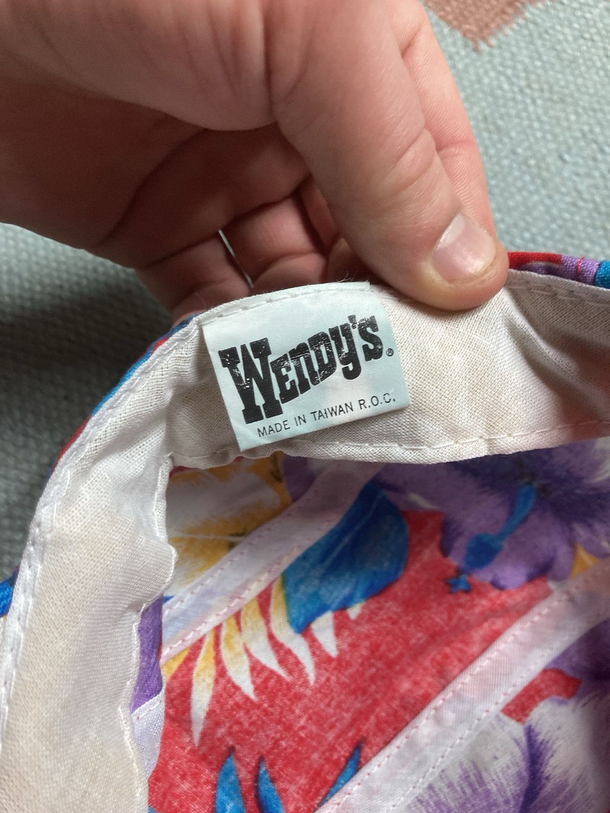 Vintage Vtg 90s SnapBack hat Wendy’s employee 5 panel cap Hawaiian Size ONE SIZE - 5 Thumbnail