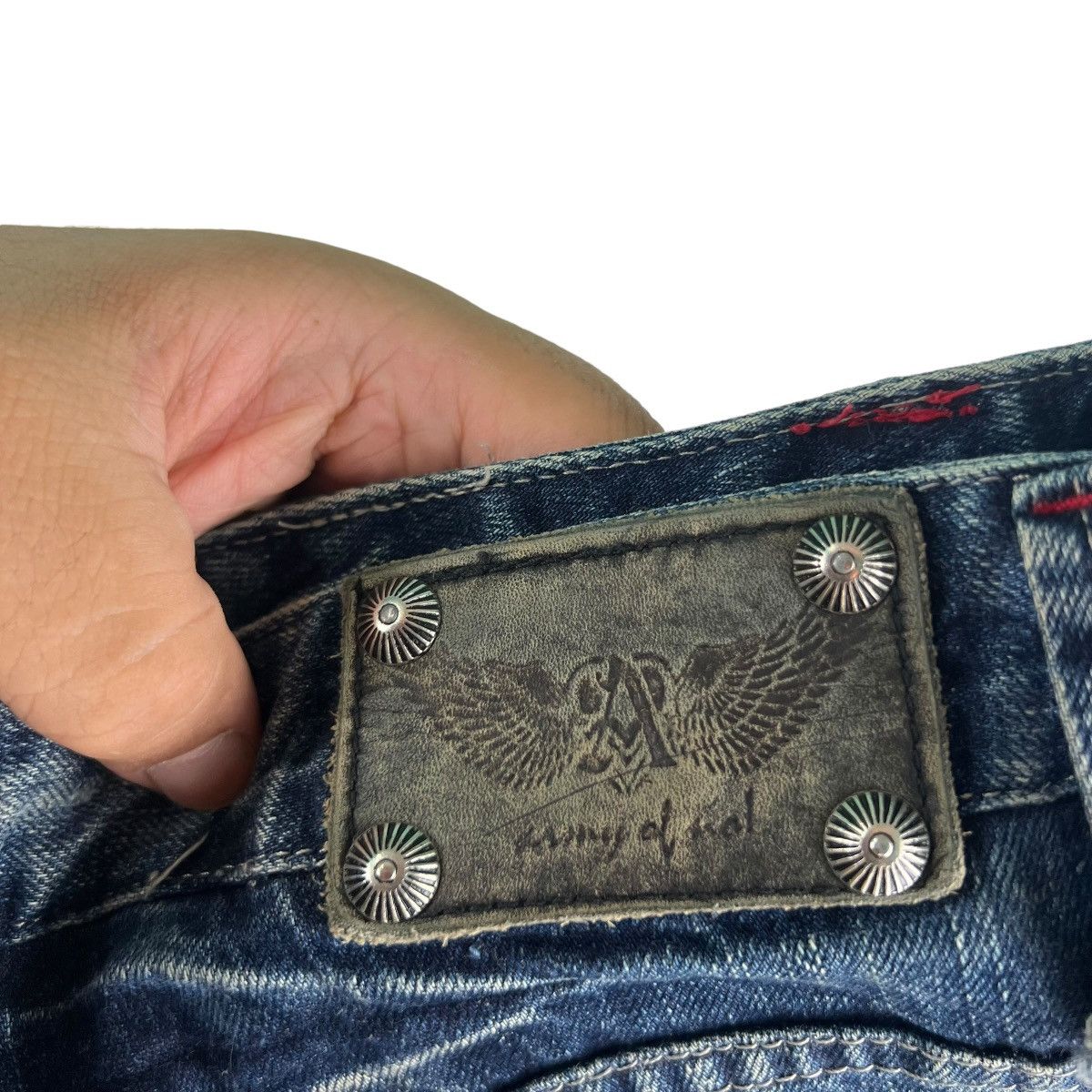 Hysteric Glamour 🔥ARMY OF ME BOWCUT PATCHWORK DENIM JEANS RARE DESIGN Size US 34 / EU 50 - 13 Thumbnail