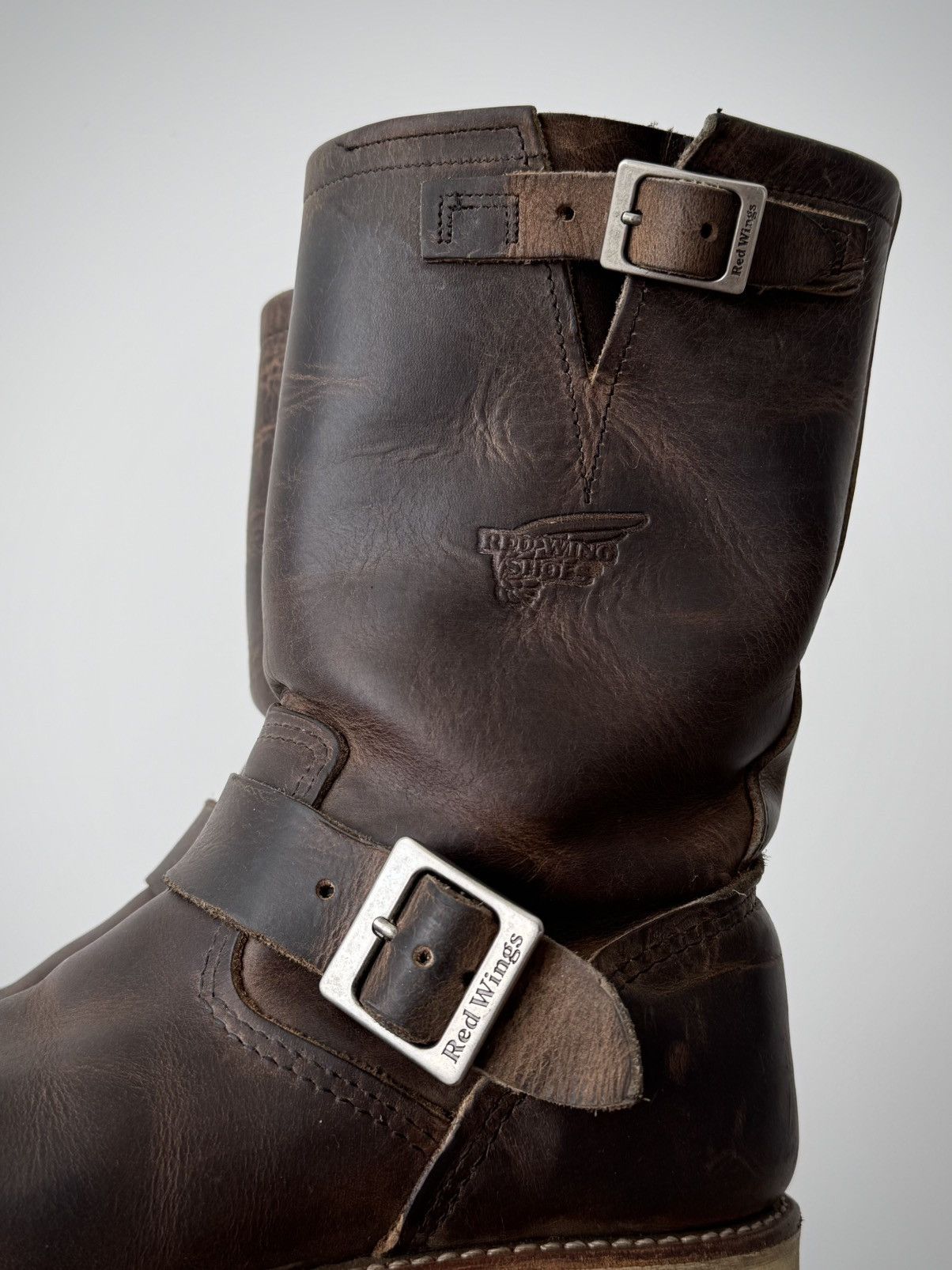 Red Wing Red Wing 2975 USA Engineer Brown Faded Leather Boots Size US 6 / EU 39 - 4 Thumbnail