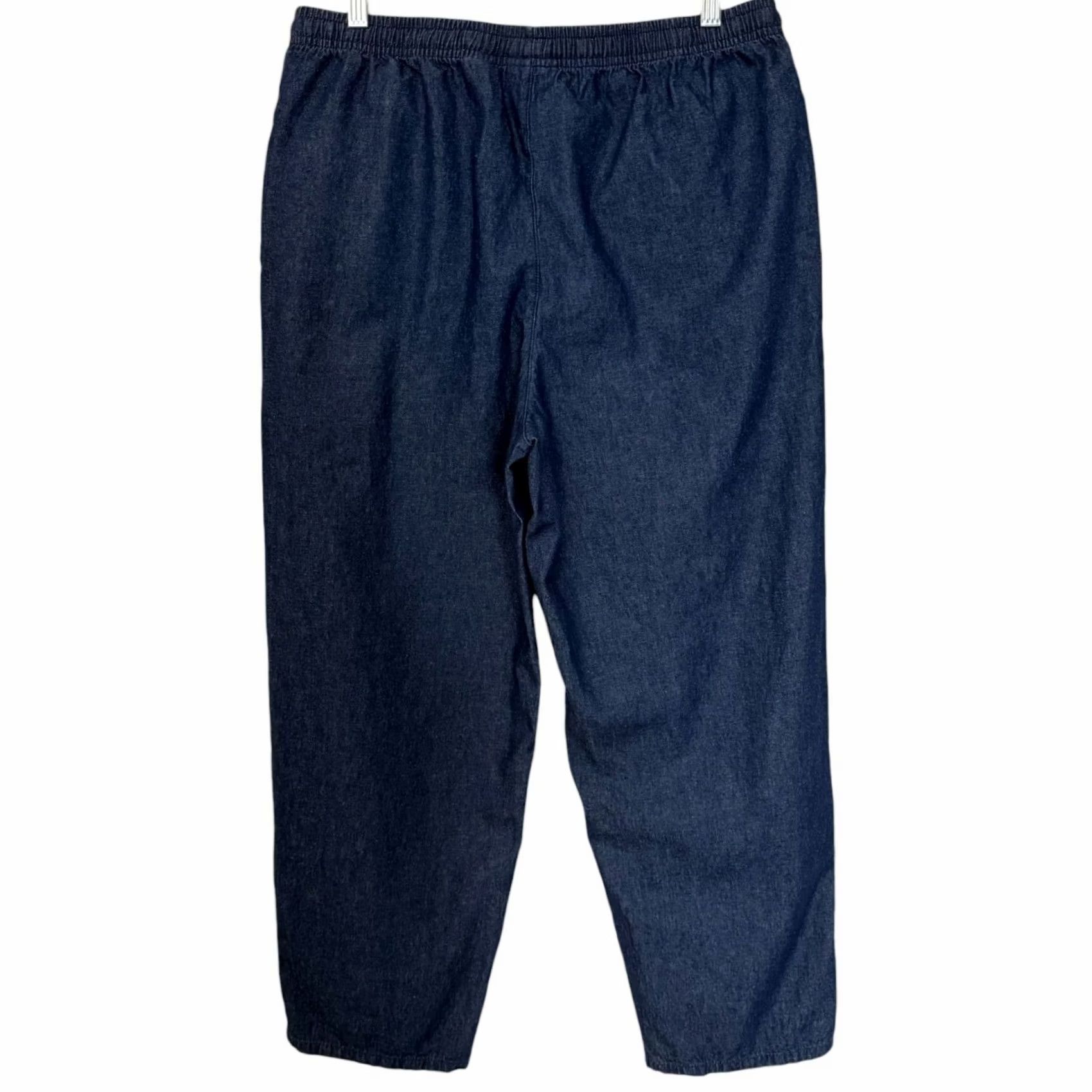 Denime Vermont Country Store Denim High-Waisted Pull-On Pant Blue Women's Petite Medium Size 32" / US 10 / IT 46 - 4 Thumbnail