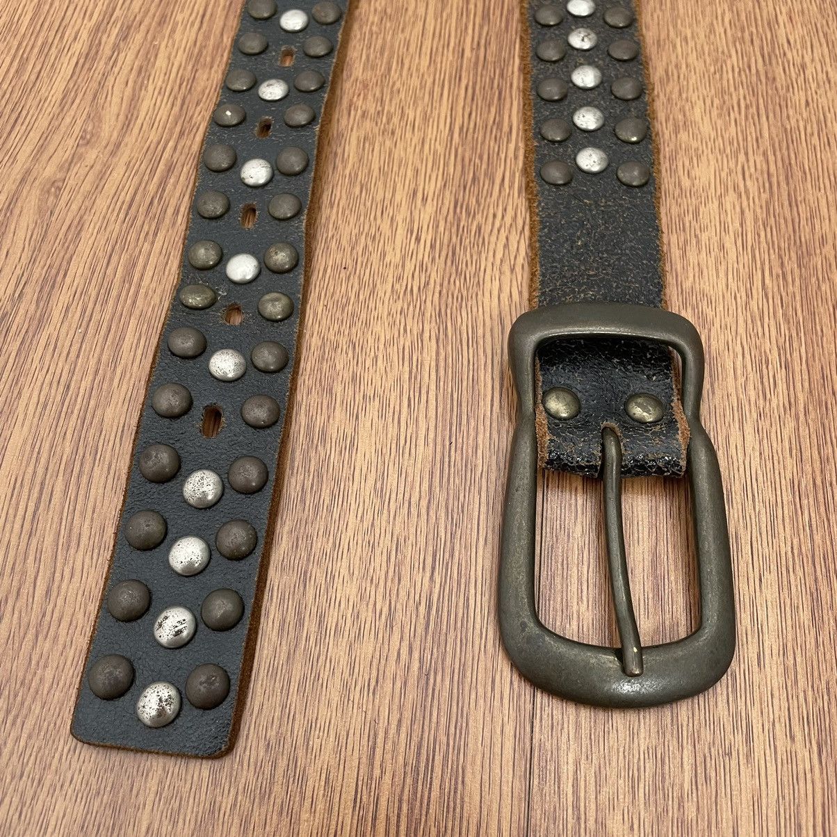 Black leather studded belt