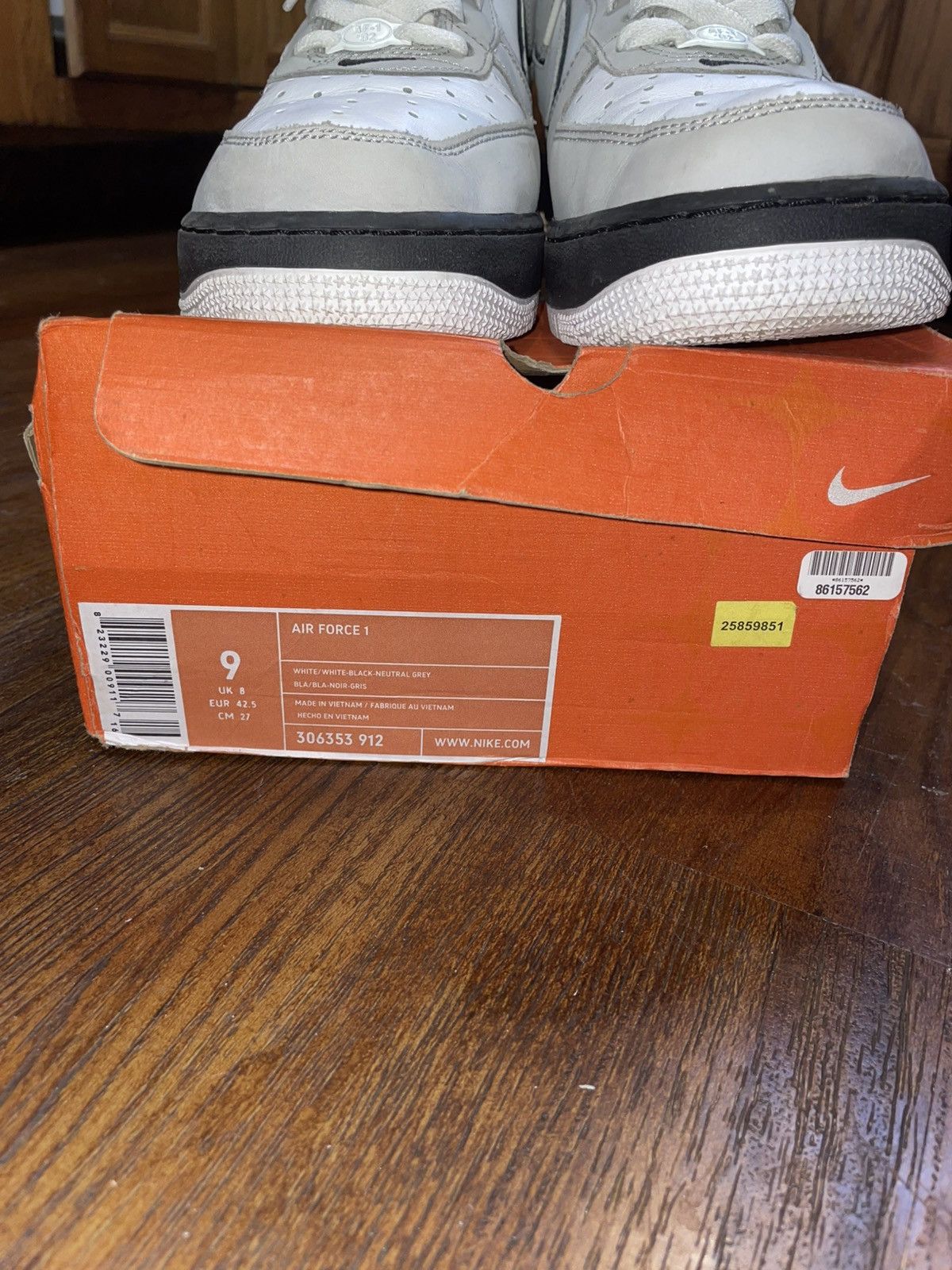 Nike × Vintage Nike Air Force 1 White JD Sports Black Neutal Grey 2005 Size US 9 / EU 42 - 7 Thumbnail