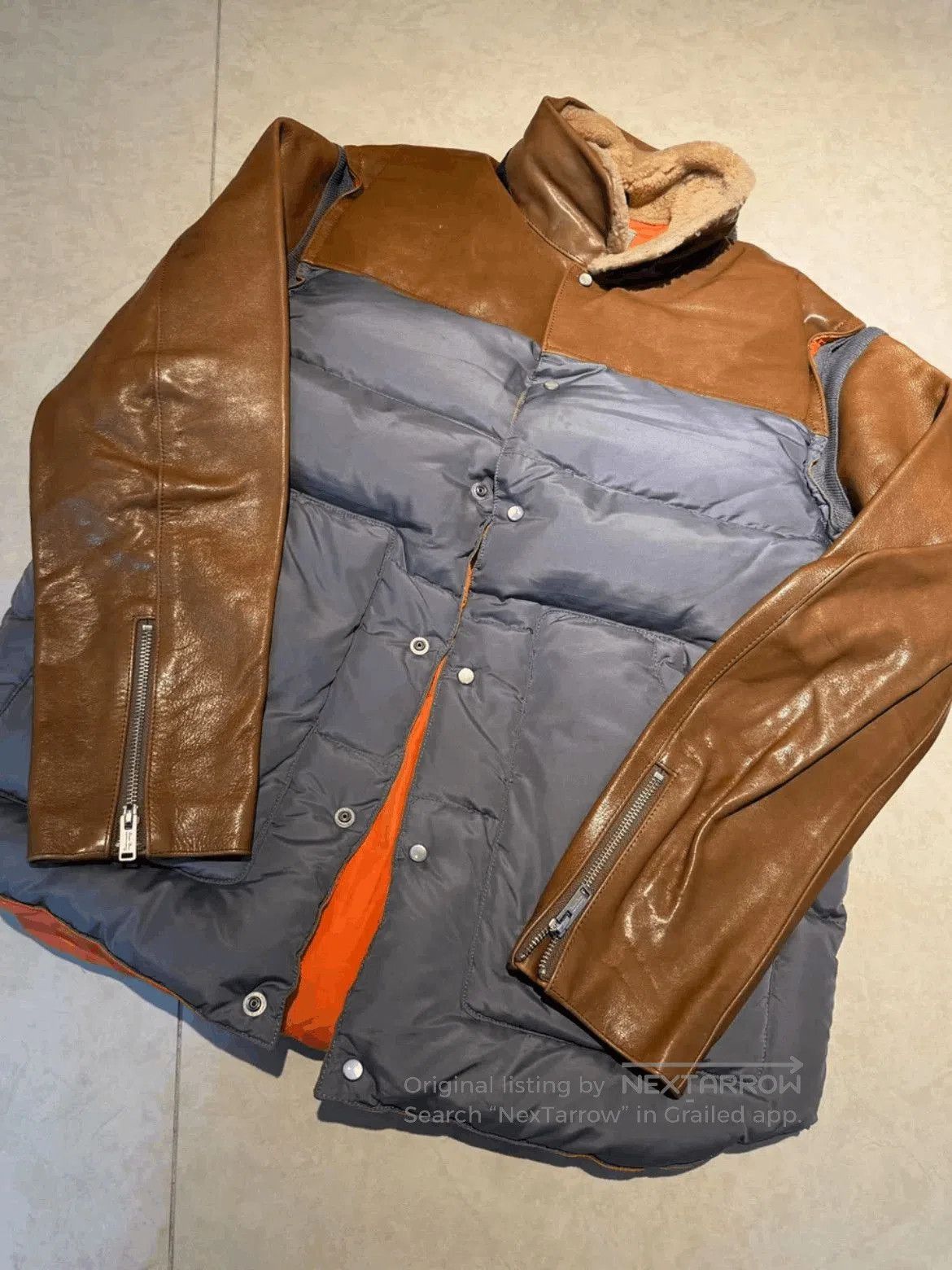 Undercover Sz 4 Undercover Leather Sleeves Joint Puffer Jacket. Size US XL / EU 56 / 4 - 2 Thumbnail