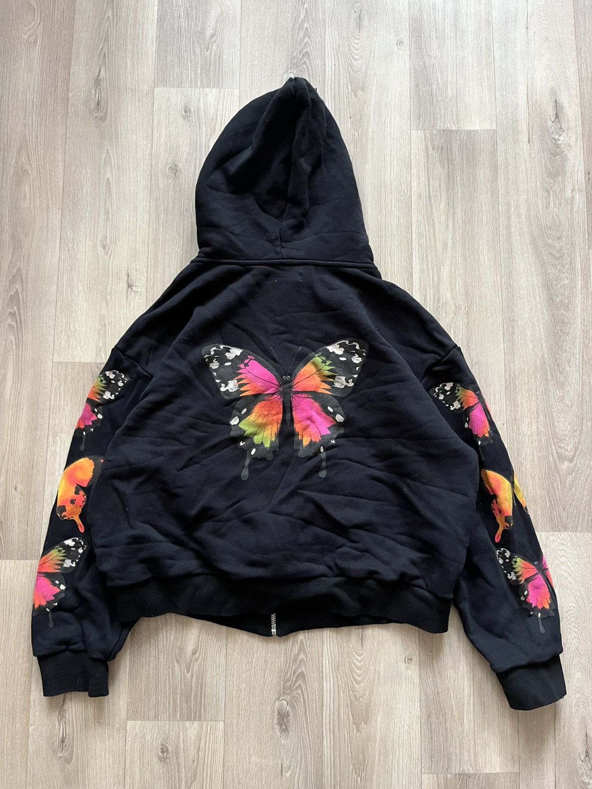 I.AM.GIA × Japanese Brand Heavy Cotton Cropped Boxy Fit Hoodie with Butterfly Size XL / US 12-14 / IT 48-50 - 6 Thumbnail