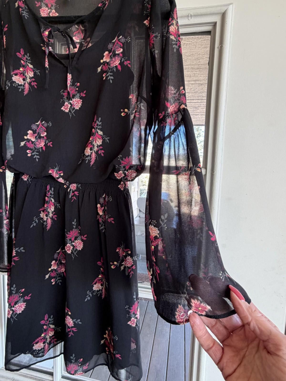 Other WHBM Boho Blouson Floral Print Flared Long Sleeve Dress Sz S Size S / US 4 / IT 40 - 4 Thumbnail