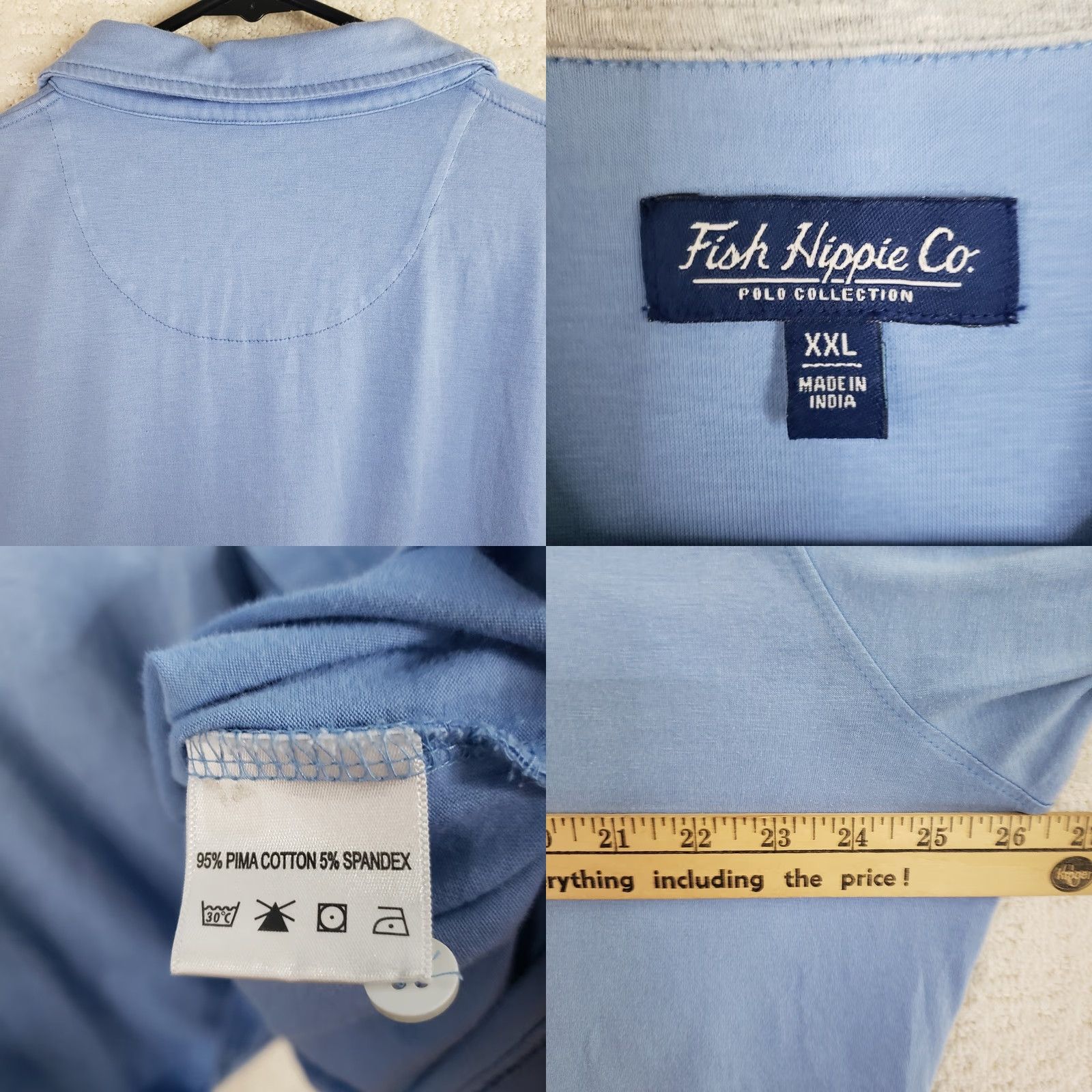 Vintage VINTAGE Fish Hippie Co. Polo Shirt Blue Short Sleeve Mens XXL Polo Shirt Pocket Logo Cotton Blend Knit Regular Shirt Man 2XL Size US XXL / EU 58 / 5 - 8 Thumbnail