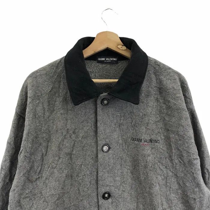 Vintage Vtg GIANNI VALENTINO ITALY Grey Trench Coat Parka Jacket Size L / US 10 / IT 46 - 2 Thumbnail