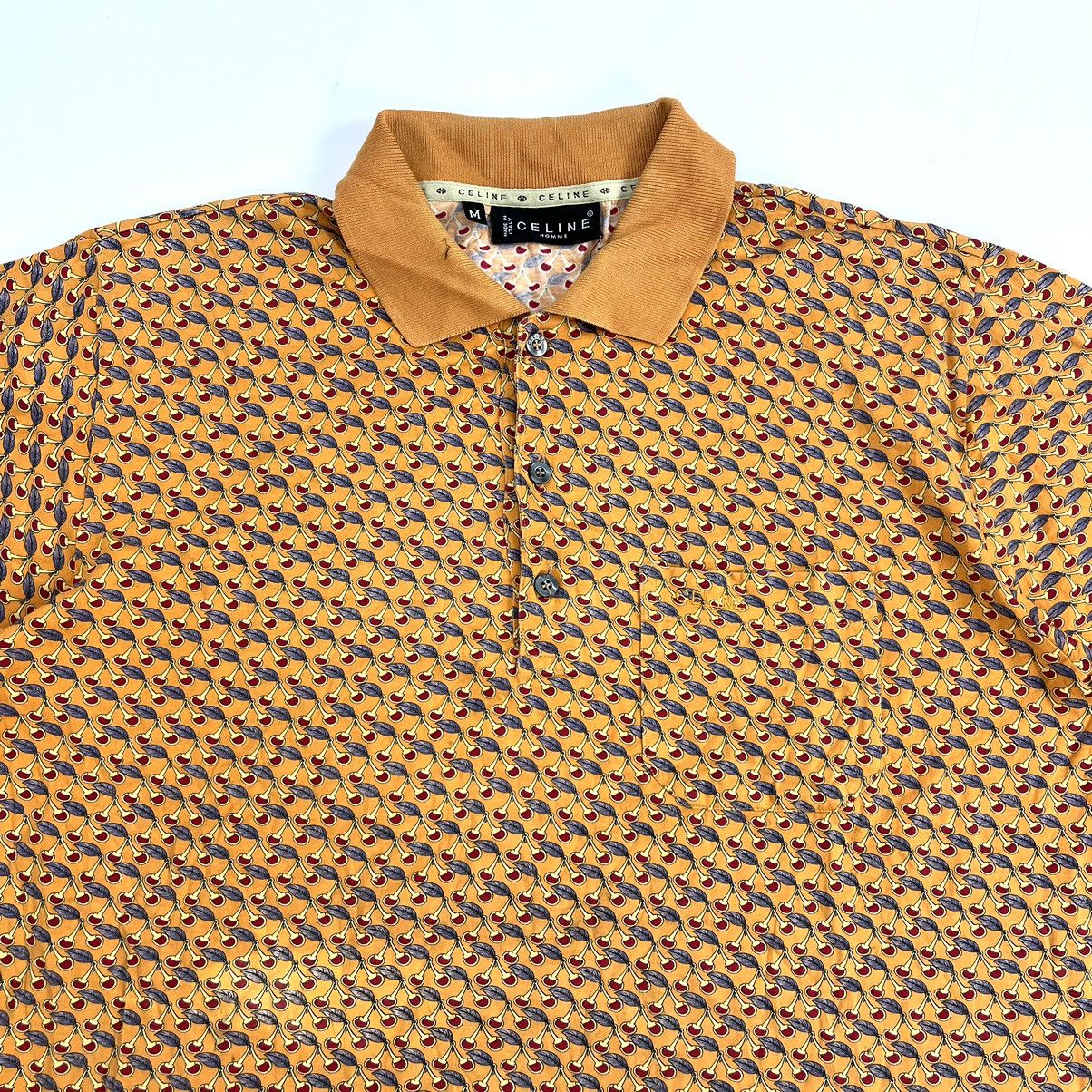 Celine × Vintage Vintage Celine Paris Homme Monogram Full Print Polo Shirt Size US M / EU 48-50 / 2 - 2 Thumbnail