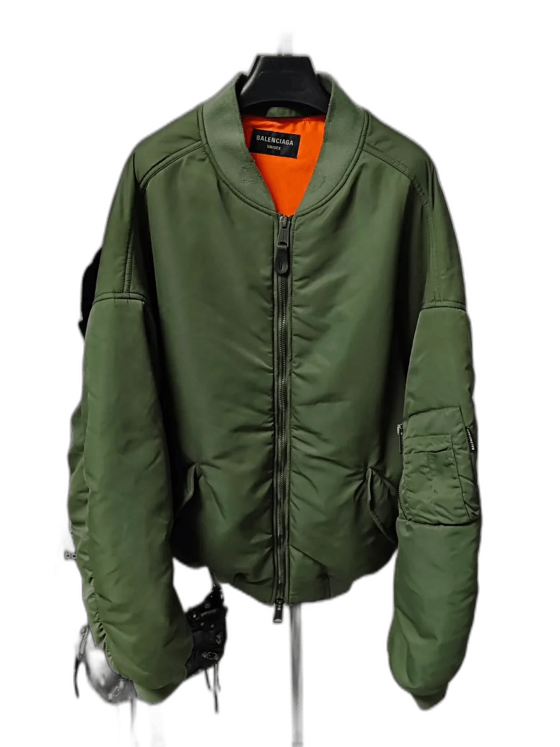 Balenciaga Balenciaga Bomber Jacket with Orange Lining-yf Size US XS / EU 42 / 0 - 1 Thumbnail