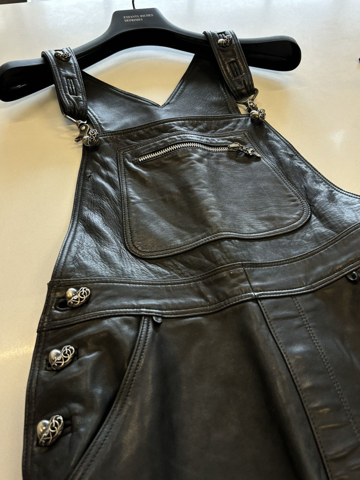 Chrome Hearts 1/1 crazy silver sterling & patches Leather overalls Size US 32 / EU 48 - 7 Thumbnail