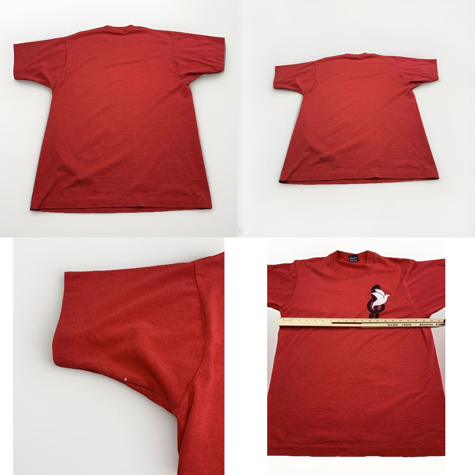 Vintage VINTAGE Screen Stars Best T-Shirt Music Note Graphic Red Crew Neck Short Sleeve L Mens Size US L / EU 52-54 / 3 - 8 Thumbnail
