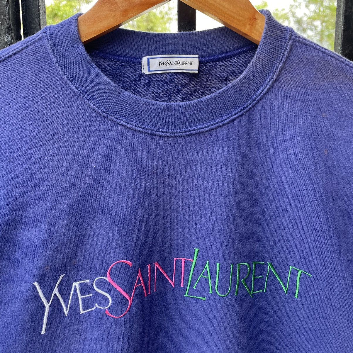 Yves Saint Laurent Authentic❤️Yves Saint Laurent Embroidered Spellout Sweatshirt Size US S / EU 44-46 / 1 - 5 Thumbnail