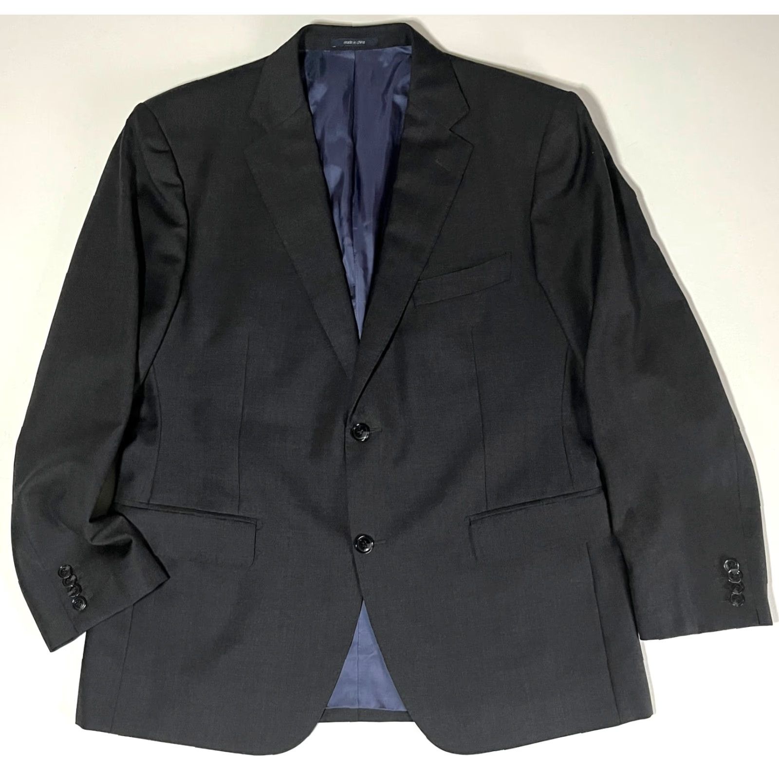 Suitsupply Suitsupply Wool Suit Jacket Perennial Vitale Barberis Canonico Italy Sz 44 Dark Gray Solid Two-Button Single-Breasted Men’s Jacket, 44 Reg Size 44R - 3 Thumbnail