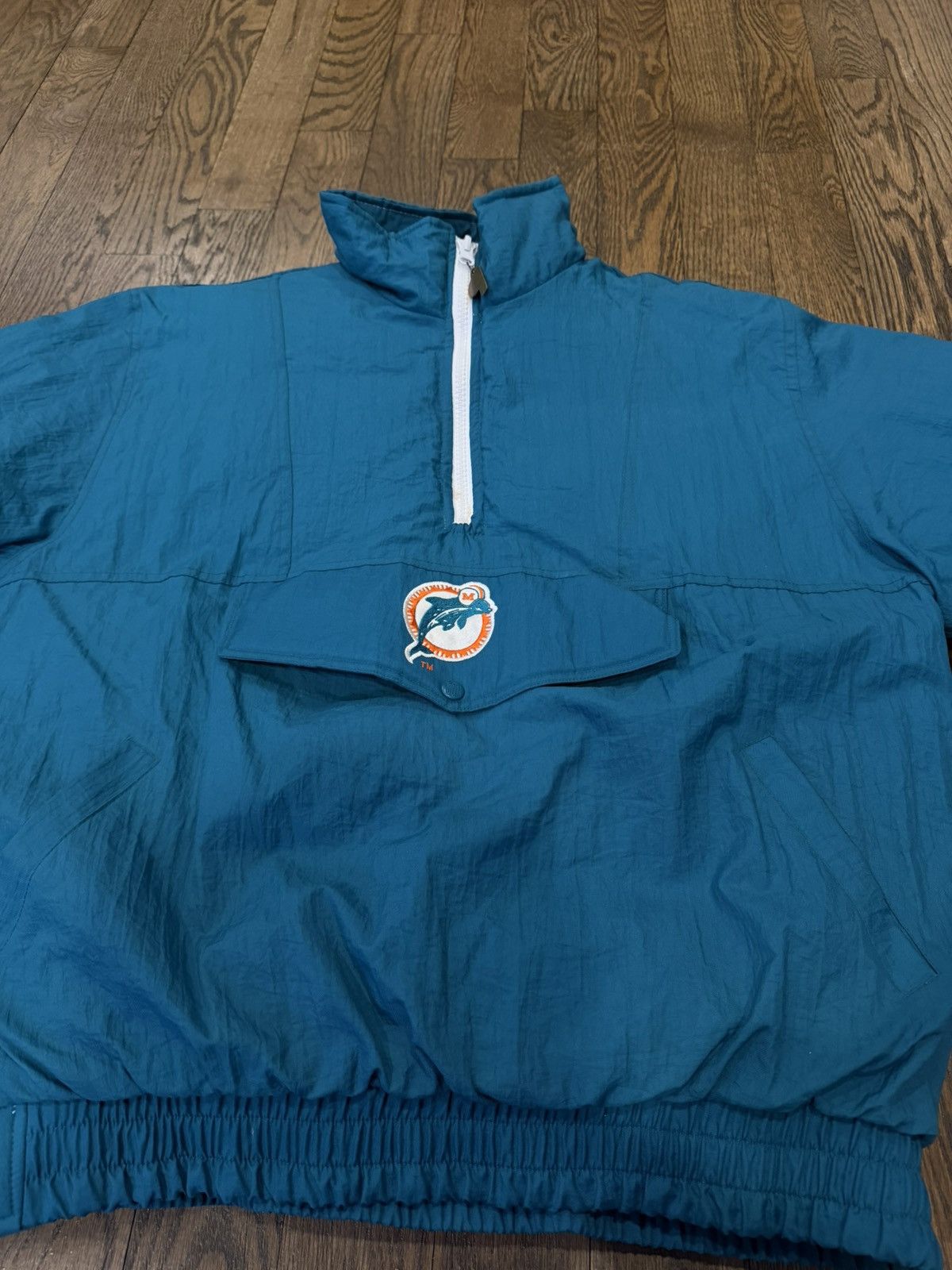 Pro Player Vintage Reversible Miami Dolphins Quarter Zip Coat Size US L / EU 52-54 / 3 - 14 Thumbnail