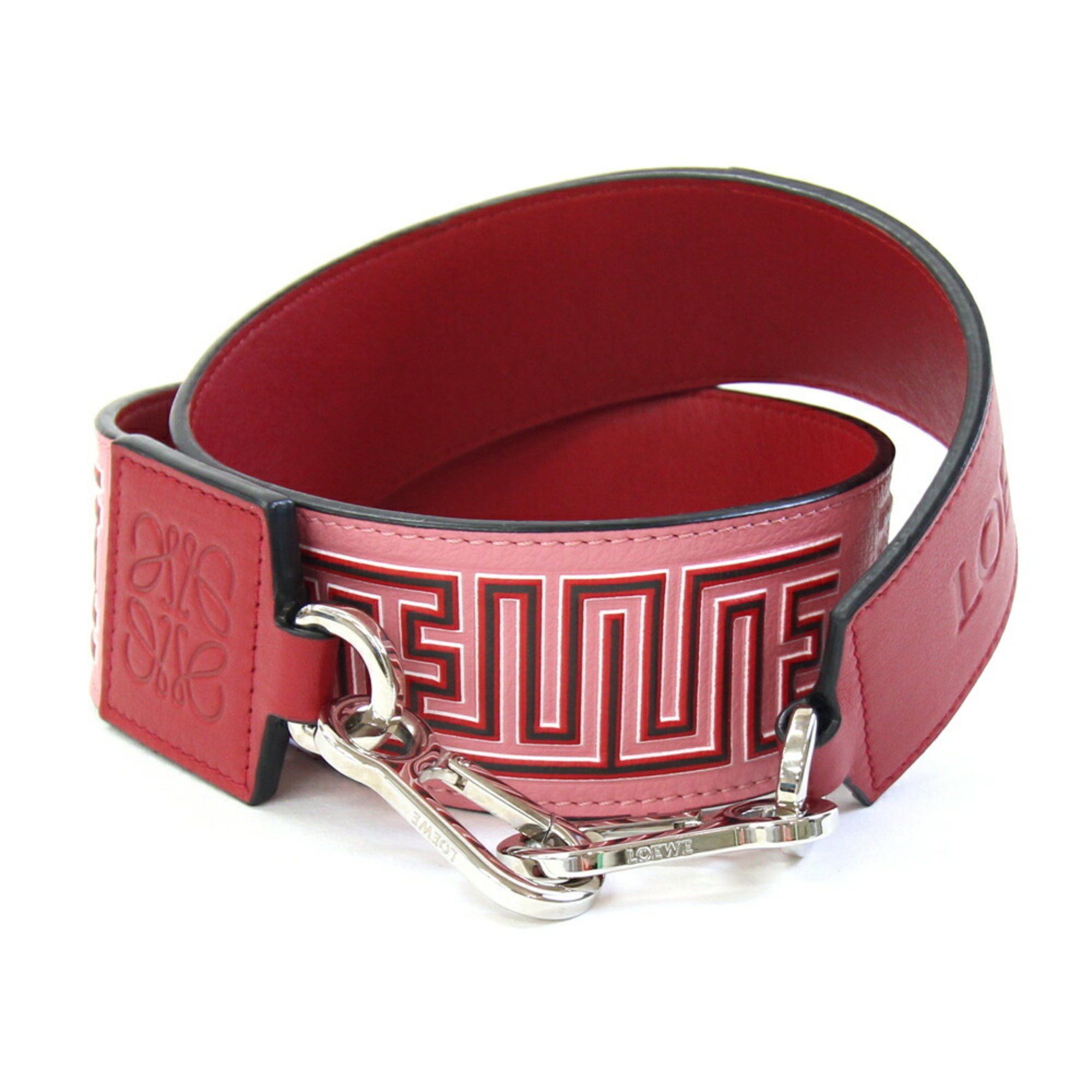 LOEWE Shoulder Strap Red and Pink Leather Bag Replacement Women's