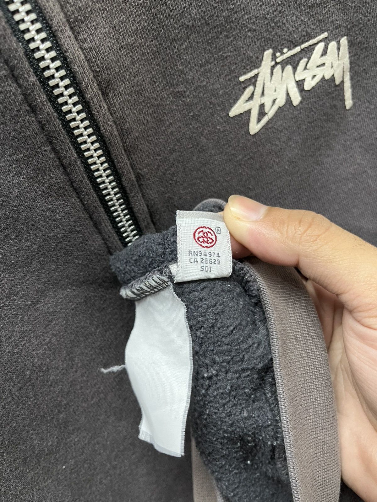 Stussy Vintage 90s Stussy 8Ball Sunfaded Zip Up Hoodie Size US XL / EU 56 / 4 - 11 Thumbnail