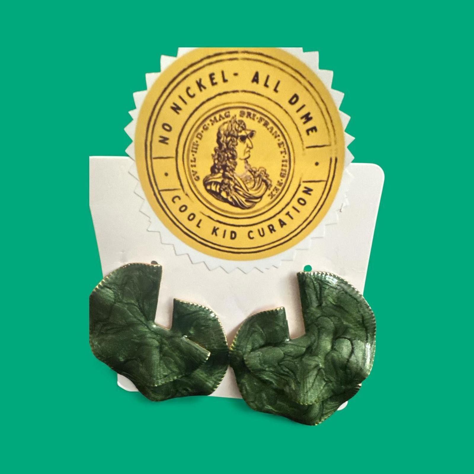 Other Forest Green Sculptural Studs – Brand New & Hypoallergenic Size ONE SIZE - 1 Preview
