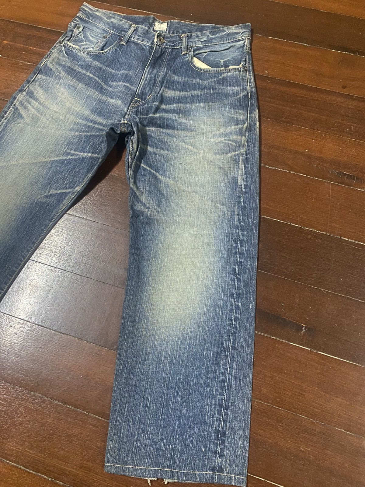 Edwin Vintage Edwin 505z Selvedge Faded Wash mud wash Baggy Jeans Size US 36 / EU 52 - 4 Thumbnail