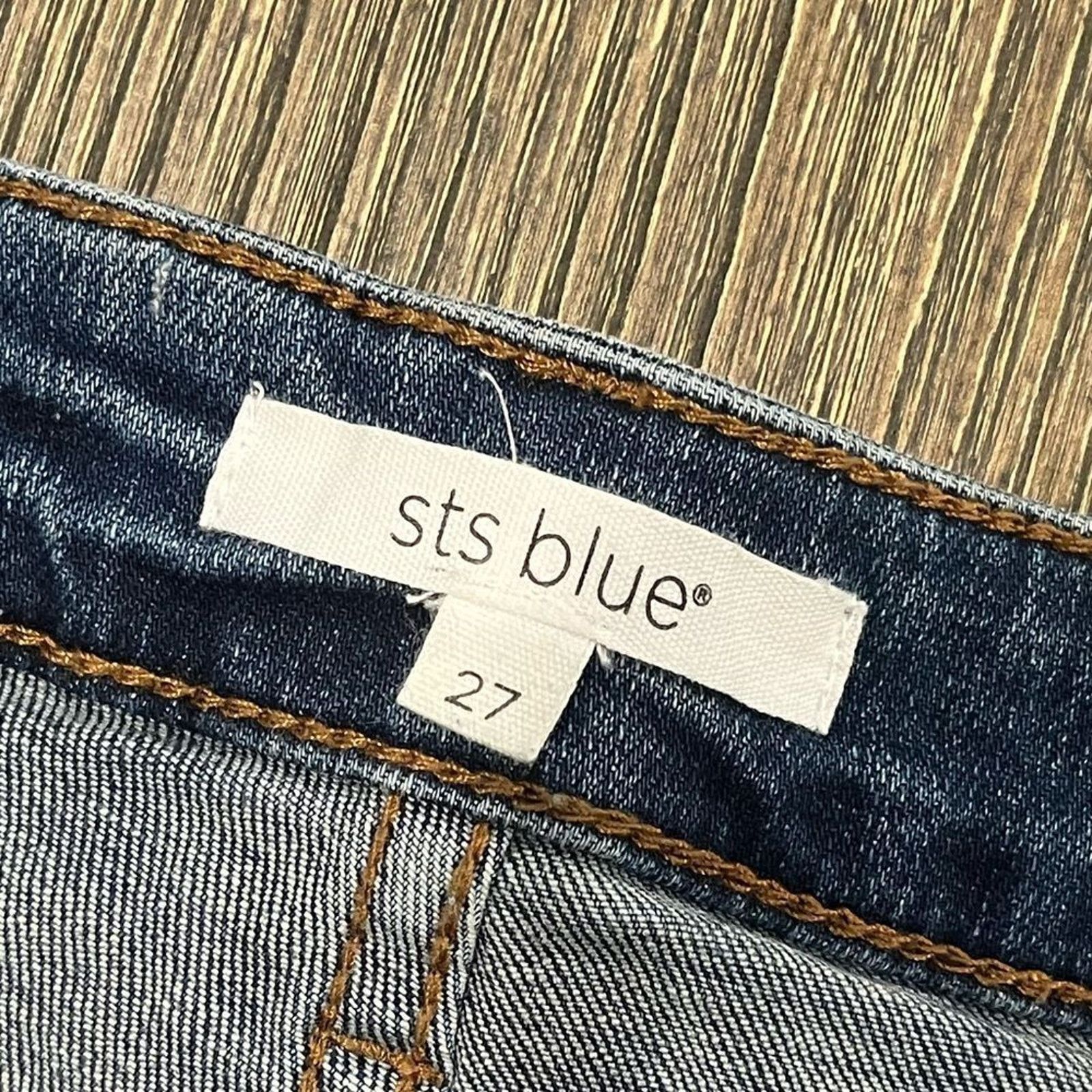 Vintage STS Blue Boyfriend Shorts Mid Rise Distressed Frayed Hem 27 Size 27" / US 4 / IT 40 - 5 Thumbnail