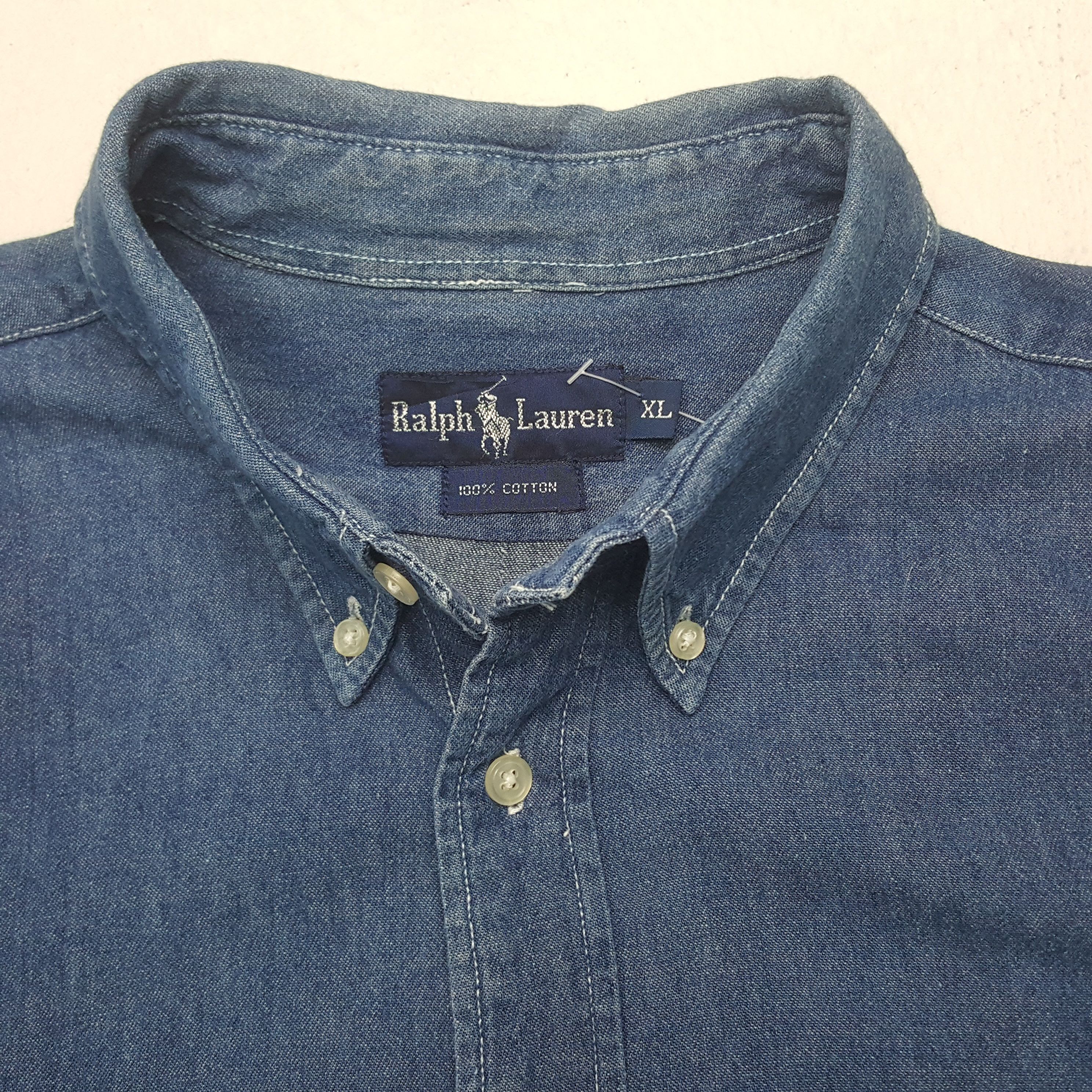 Polo Ralph Lauren Vintage Polo by Ralph Lauren Denim Shirt Button Up C294N27 Size US XL / EU 56 / 4 - 4 Thumbnail