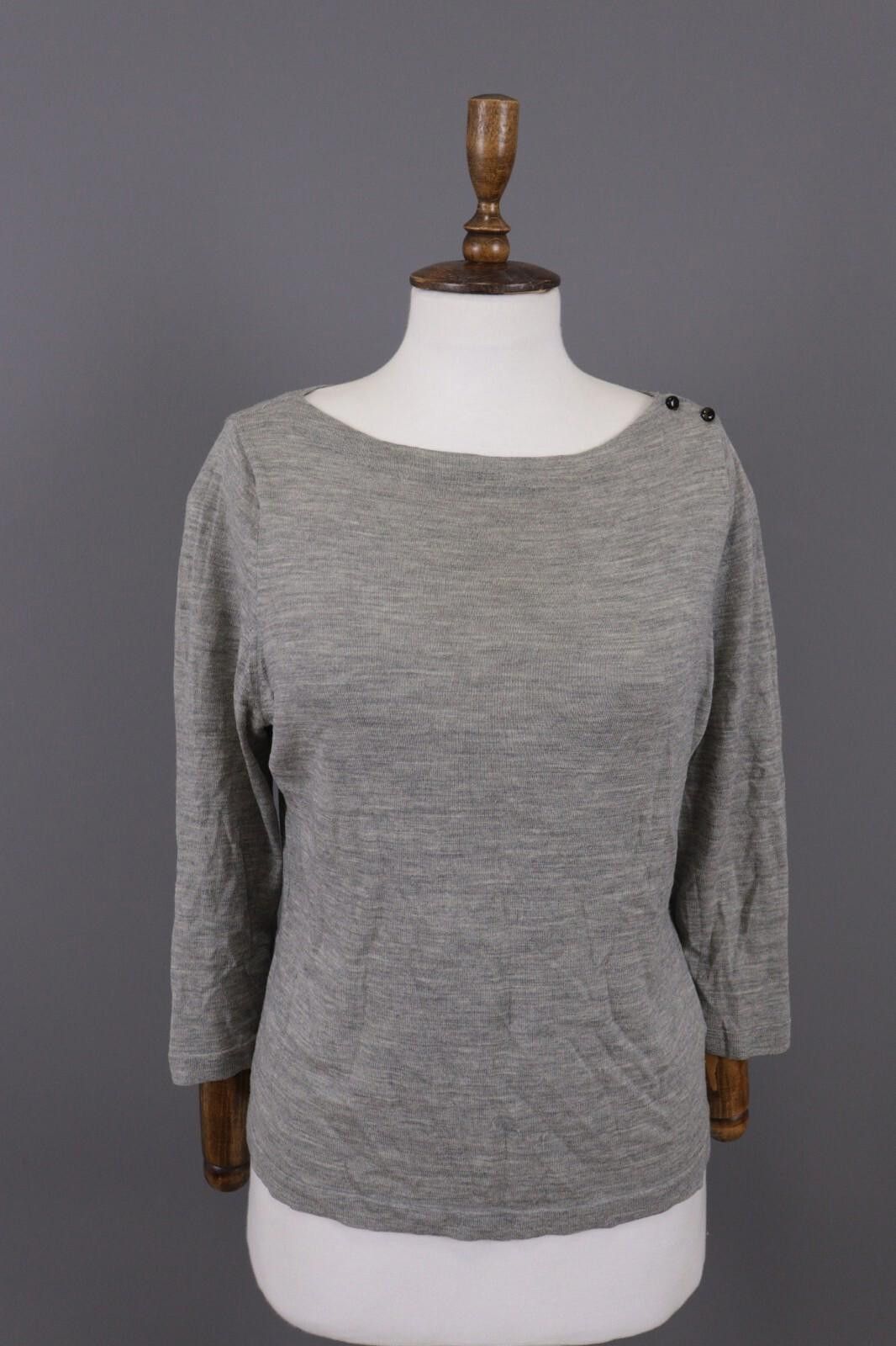 J.Crew J. Crew Gray Merino Wool Sweater Long Sleeve Top Size L Size L / US 10 / IT 46 - 1 Thumbnail
