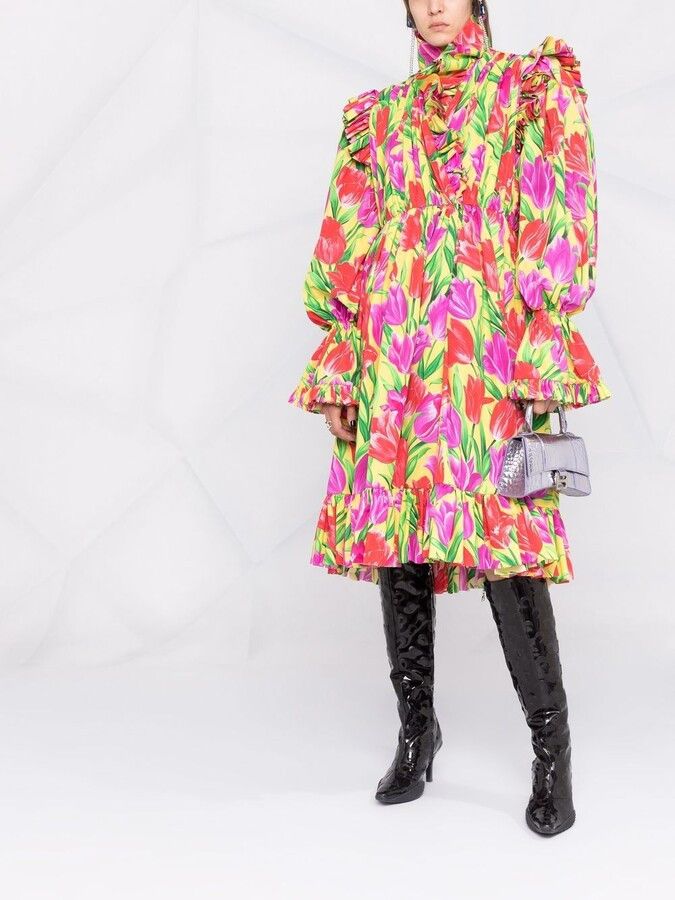 Balenciaga o1mt1gz0325 Raincoat Dress in Multicolor Size XS / US 0-2 / IT 36-38 - 2 Thumbnail