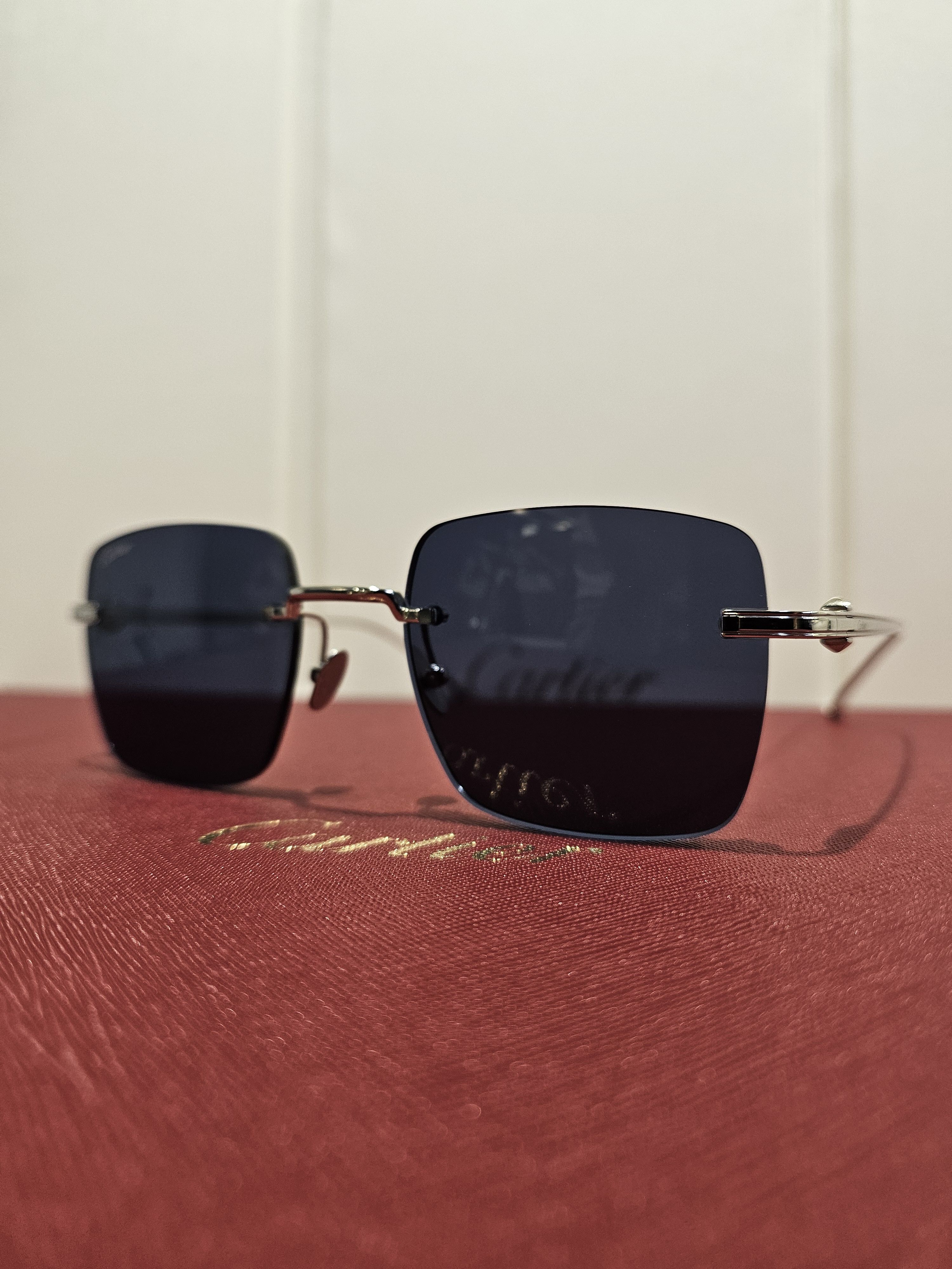 Cartier Cartier Silver Titanium Rimless Sunglasses | Grailed