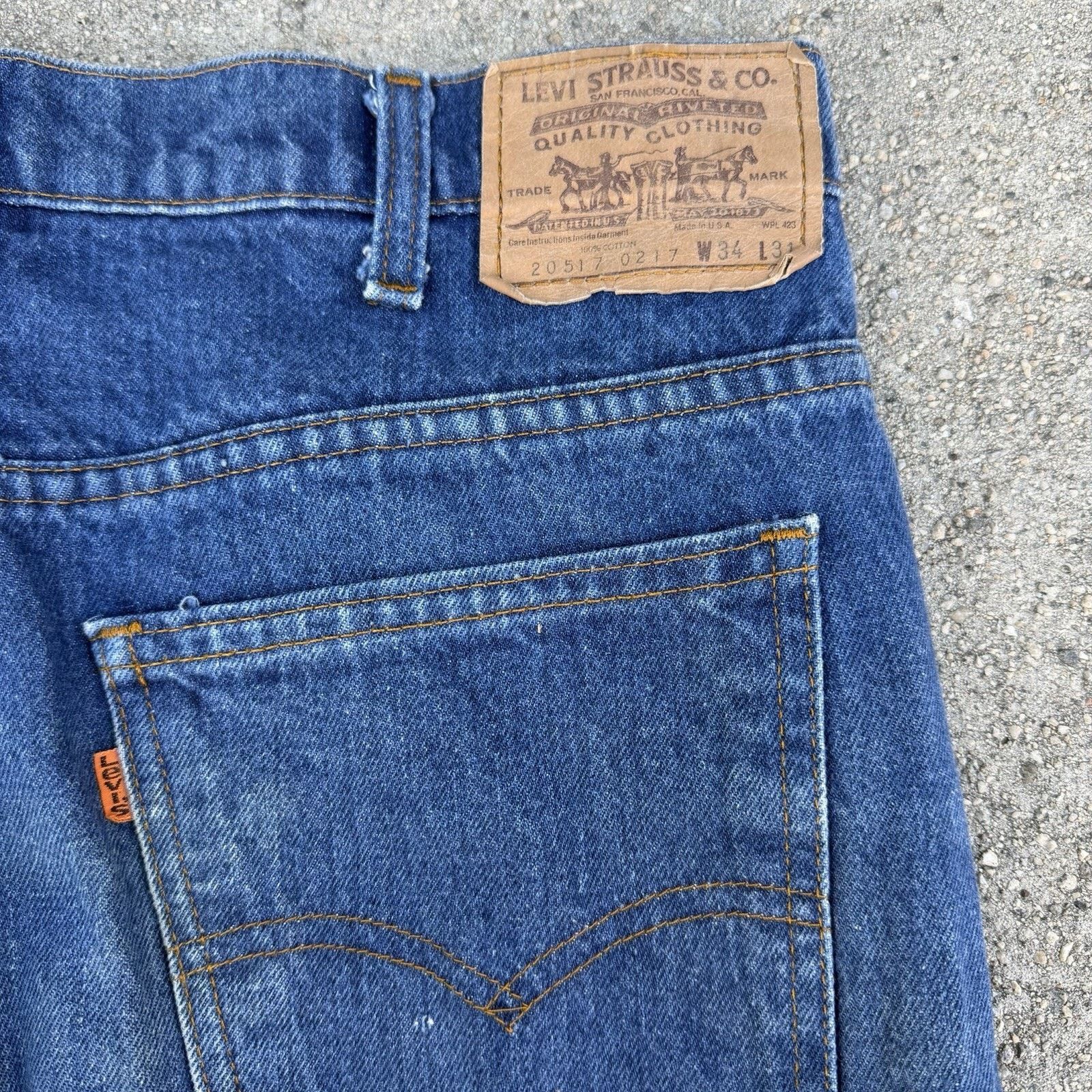 Levi's × Vintage Vintage 80s Levi’s 517 Bootcut Orange Tab Denim Jeans 34x31 Size US 34 / EU 50 - 7 Thumbnail