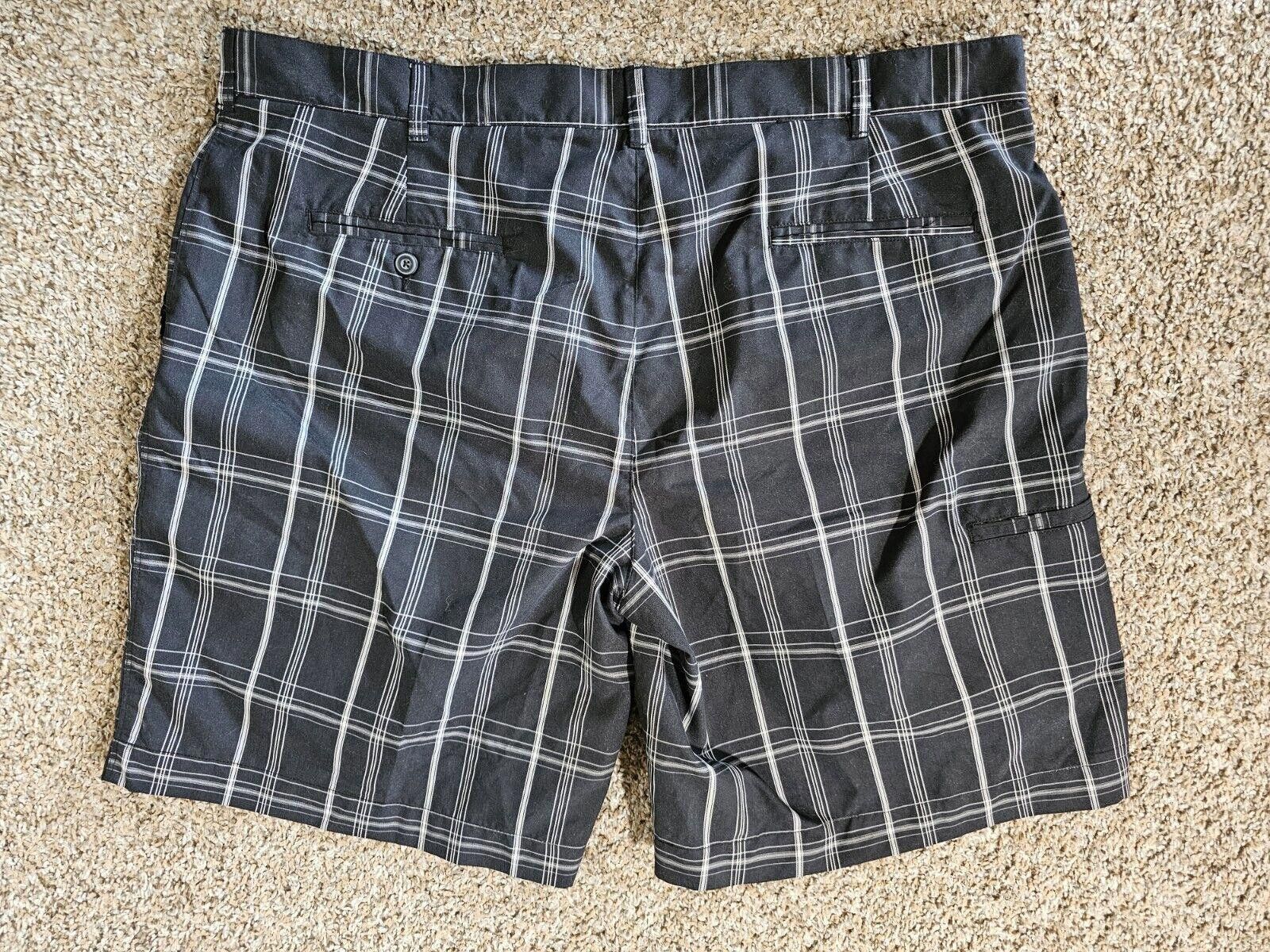 Designer Champions Tour Golf Shorts Mens Size 42 Black Plaid Pockets Size US 42 / EU 58 - 5 Thumbnail