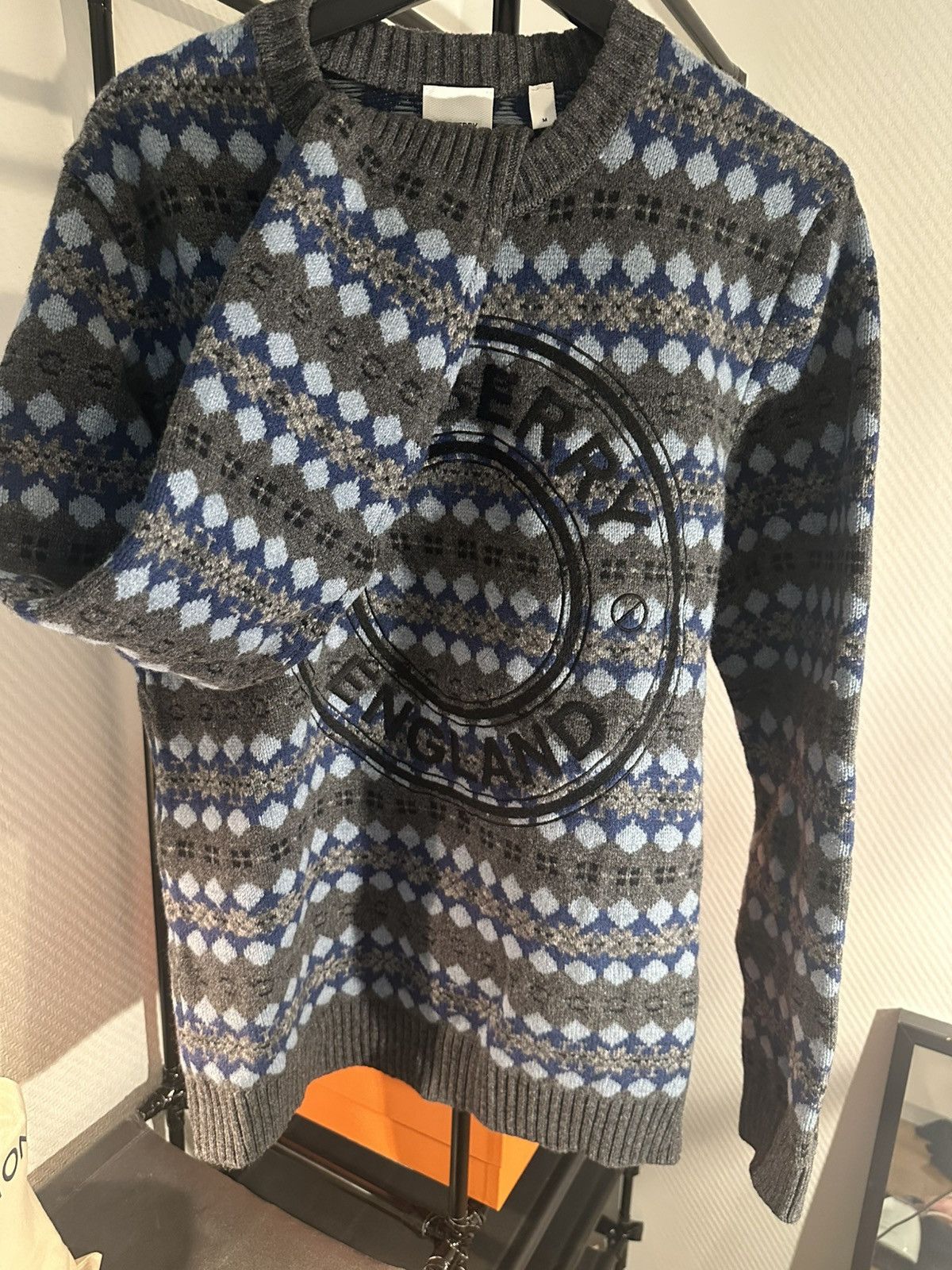 Burberry Burberry Fair Isle Wool Cashmere Logo Sweater M Size US M / EU 48-50 / 2 - 1 Thumbnail