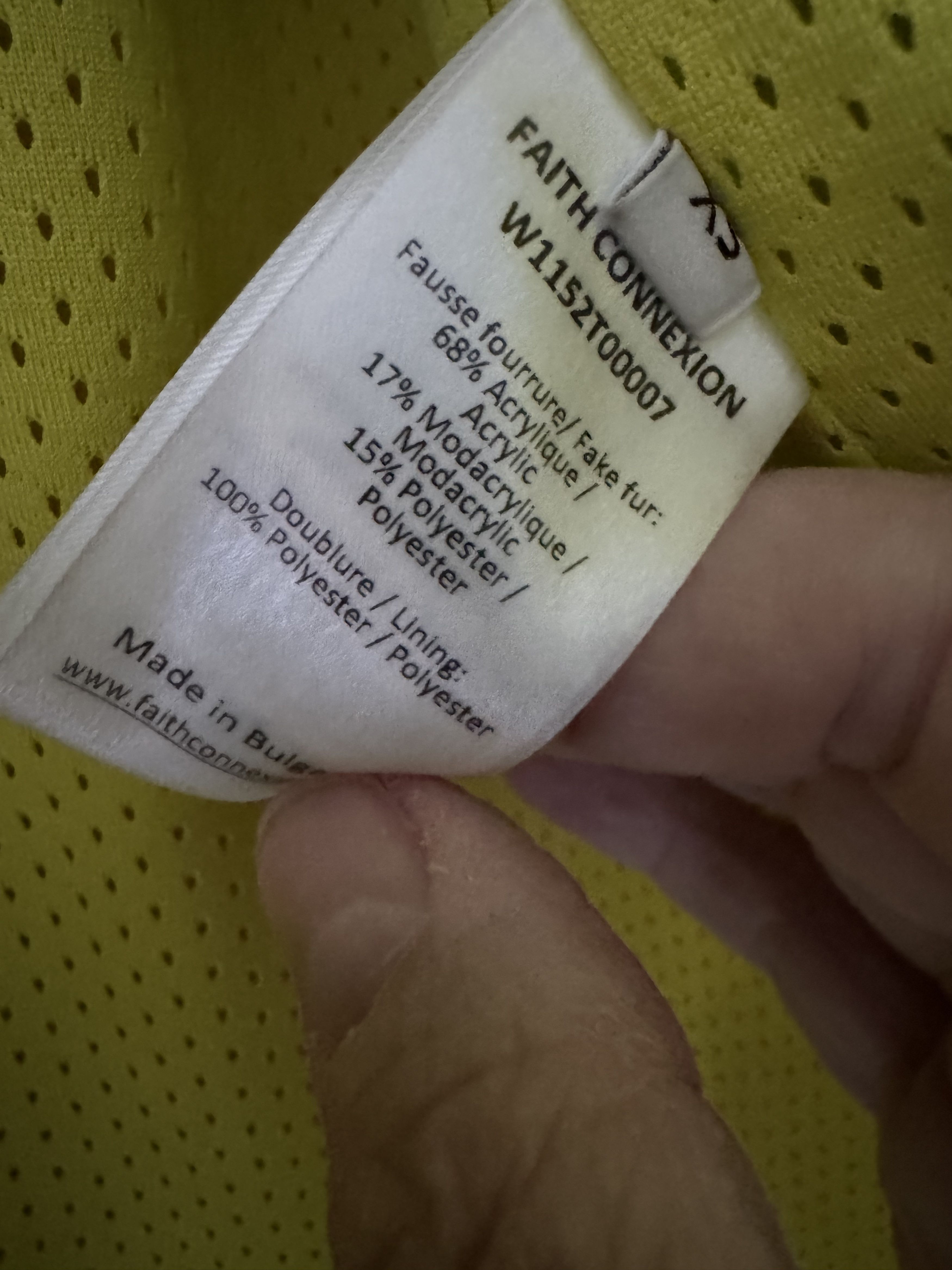 Faith Connexion NEW OVERSIZED YELLOW FUR COAT Size M / US 6-8 / IT 42-44 - 7 Thumbnail