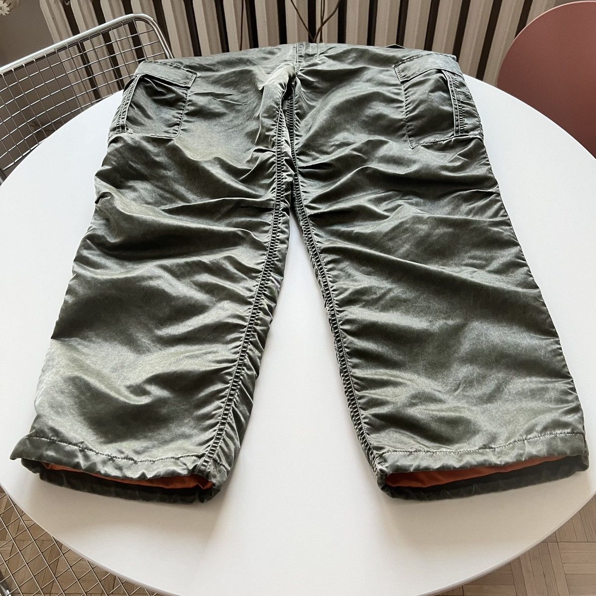 Supreme Supreme Washed Flight Satin Cargo Pant green L | Grailed