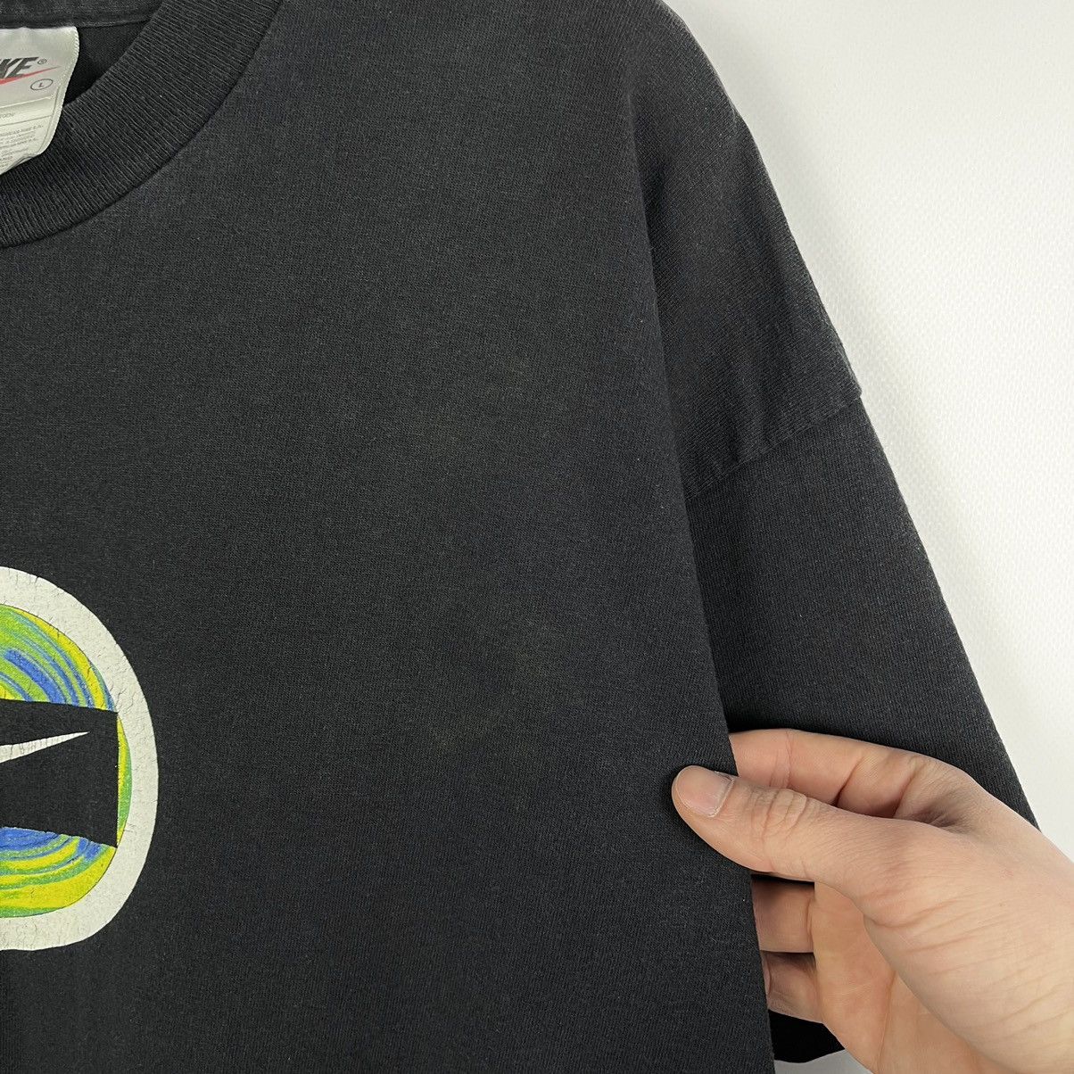 Nike × Vintage Iconic Vintage Nike big logo y2k sunfaded tee 90’s Size US L / EU 52-54 / 3 - 16 Thumbnail