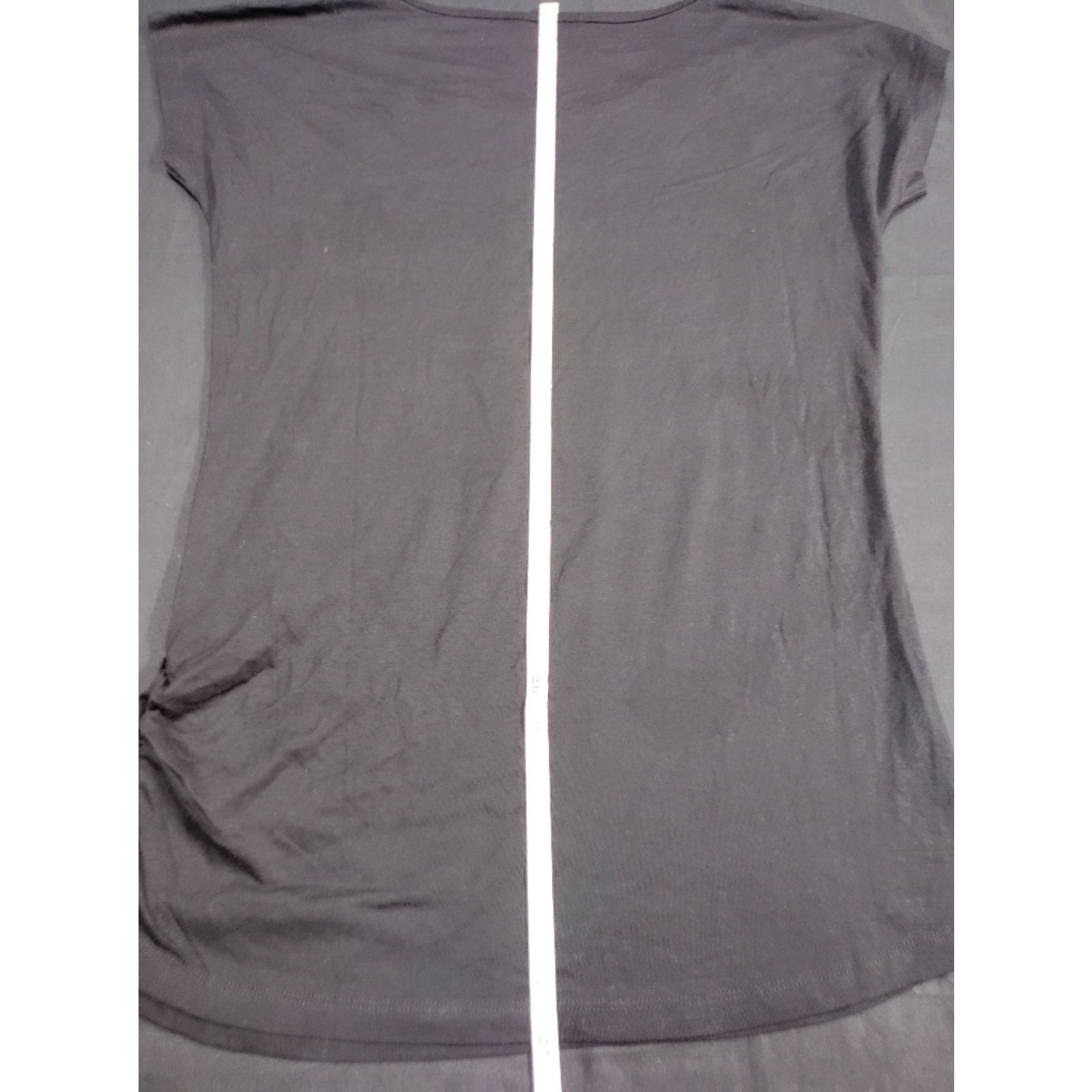 La Ligne Women's Black Jersey Tee with '45' Graphic and Ruched side Size M / US 6-8 / IT 42-44 - 7 Thumbnail